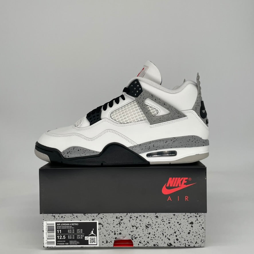 AIR JORDAN 4 WHITE CEMENT FV5029-100 SIZE 11/12.5W