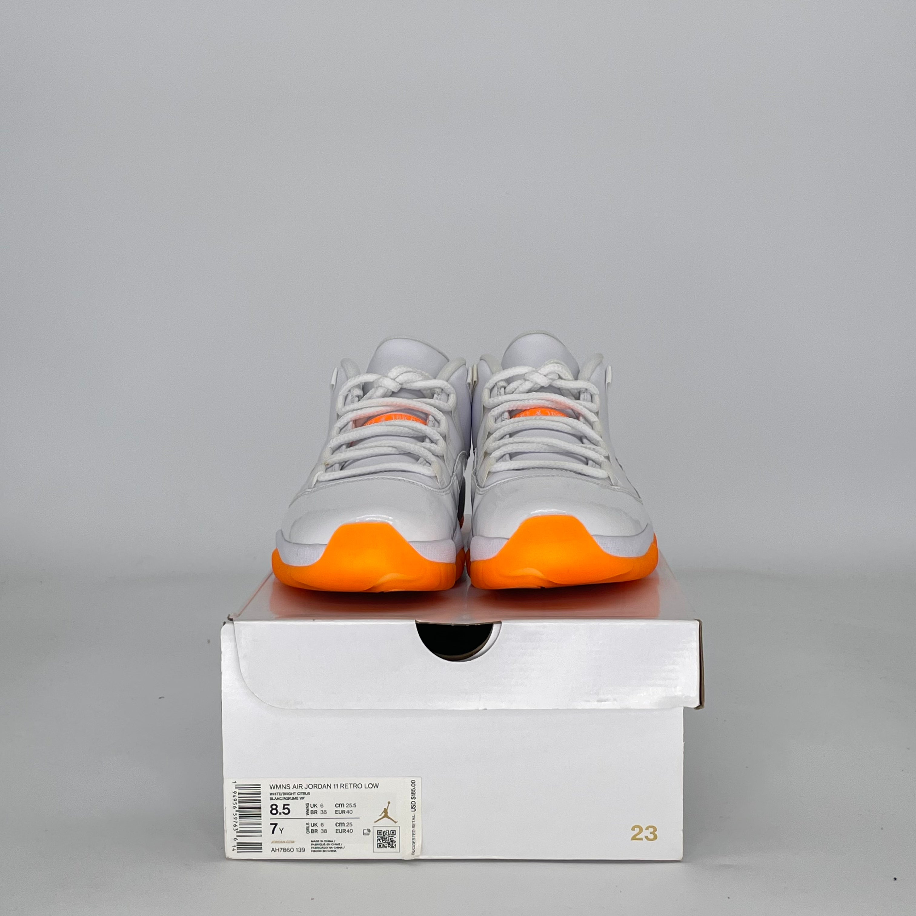 AIR JORDAN 11 LOW CITRUS AH7860-139 SIZE 7/8.5W GS