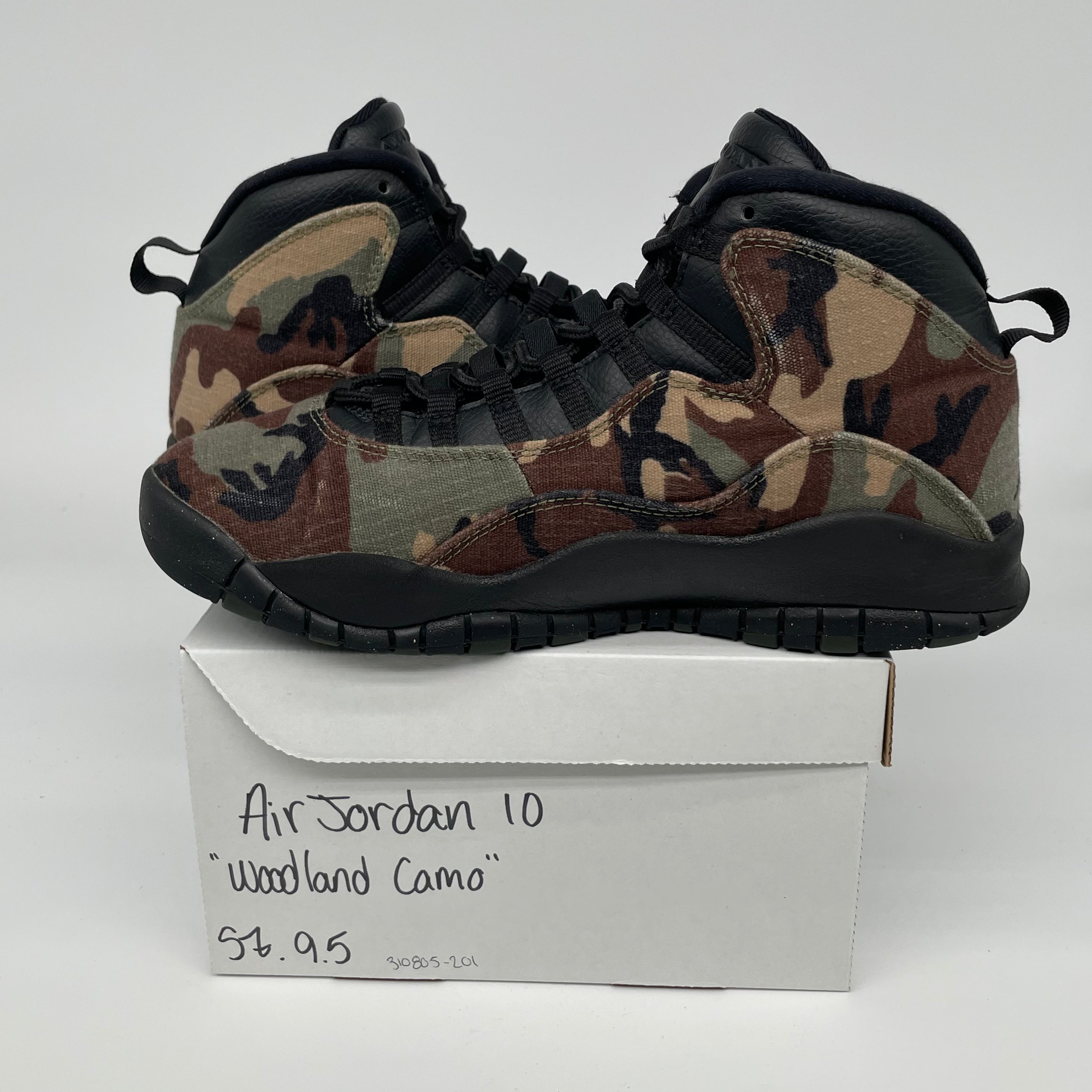AIR JORDAN 10 WOODLAND CAMO 310805-201 SIZE 9.5/11W
