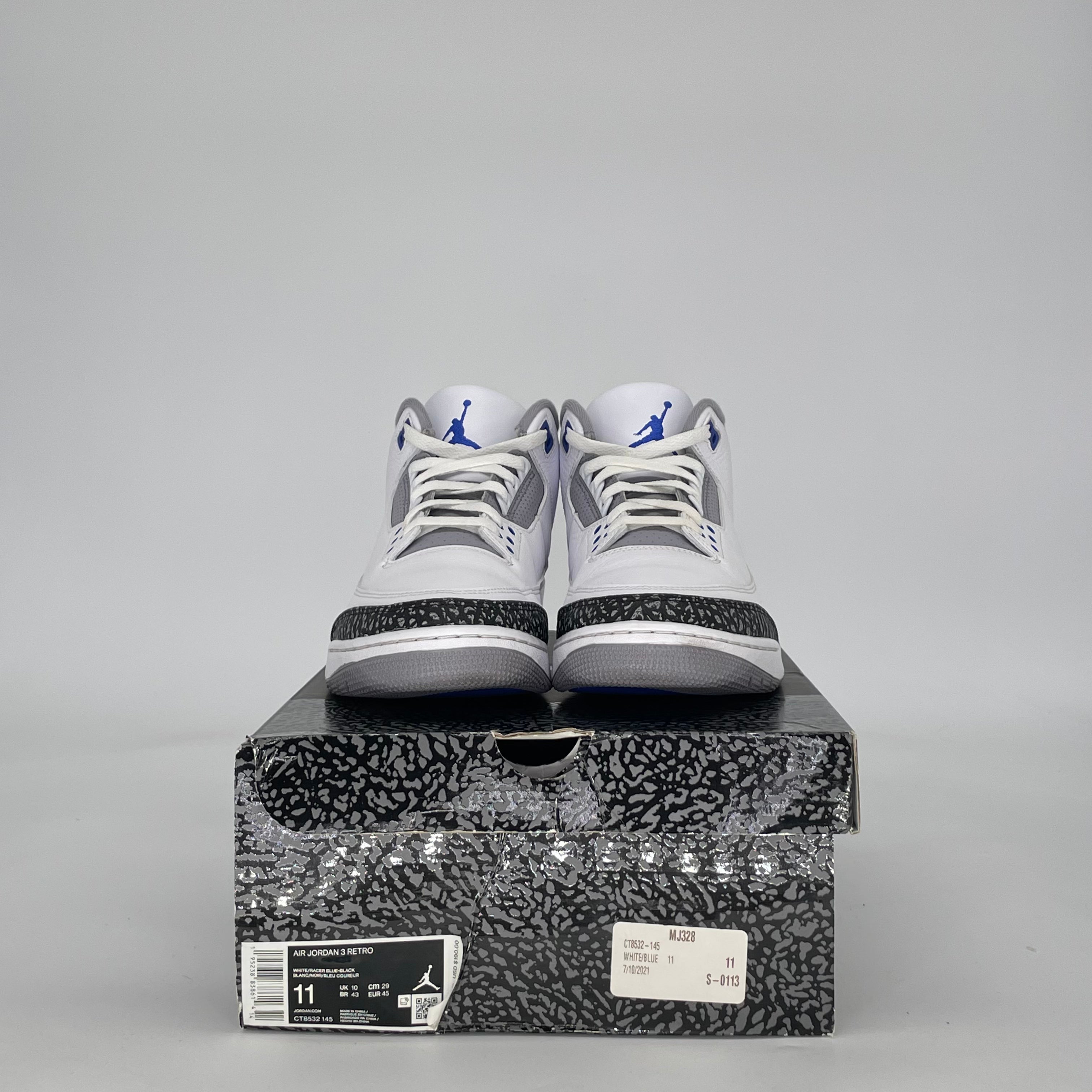 AIR JORDAN 3 RACER BLUE CT8532-145 SIZE 11/12.5W