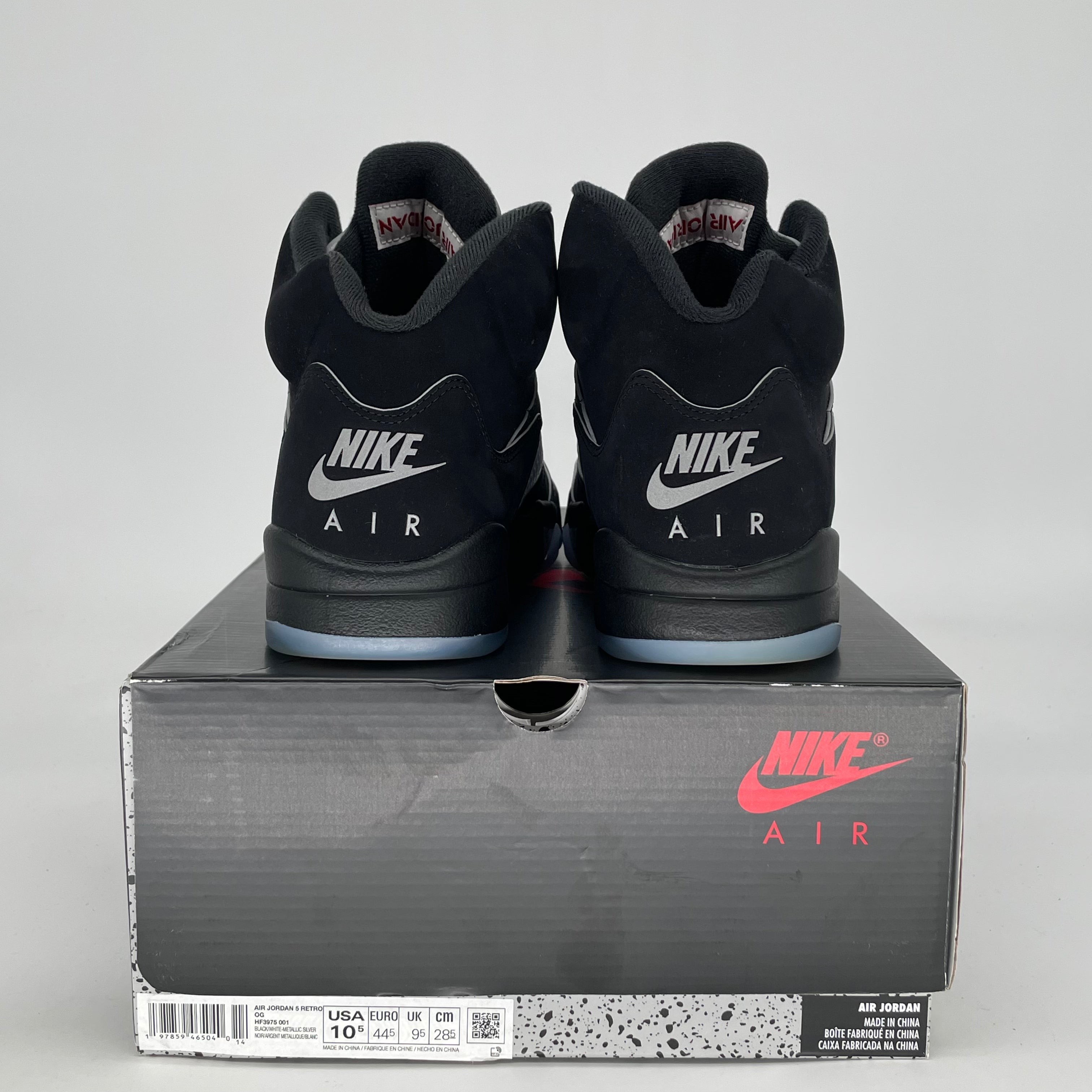 AIR JORDAN 5 BLACK METALLIC REIMAGINED HF3975-001 SIZE 10.5/12W