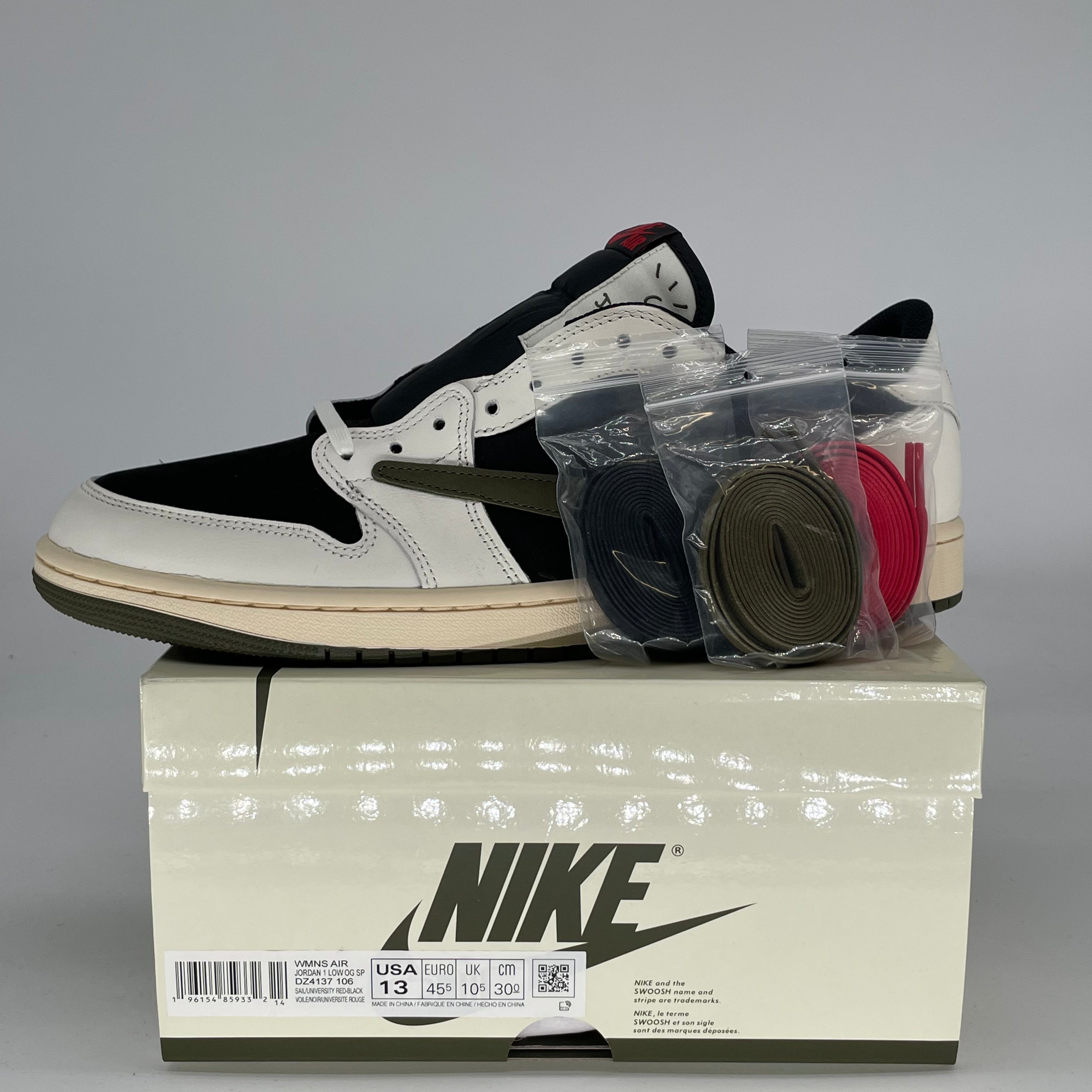 TRAVIS SCOTT X AIR JORDAN 1 LOW OLIVE W DZ4137-106 SIZE 11.5/13W