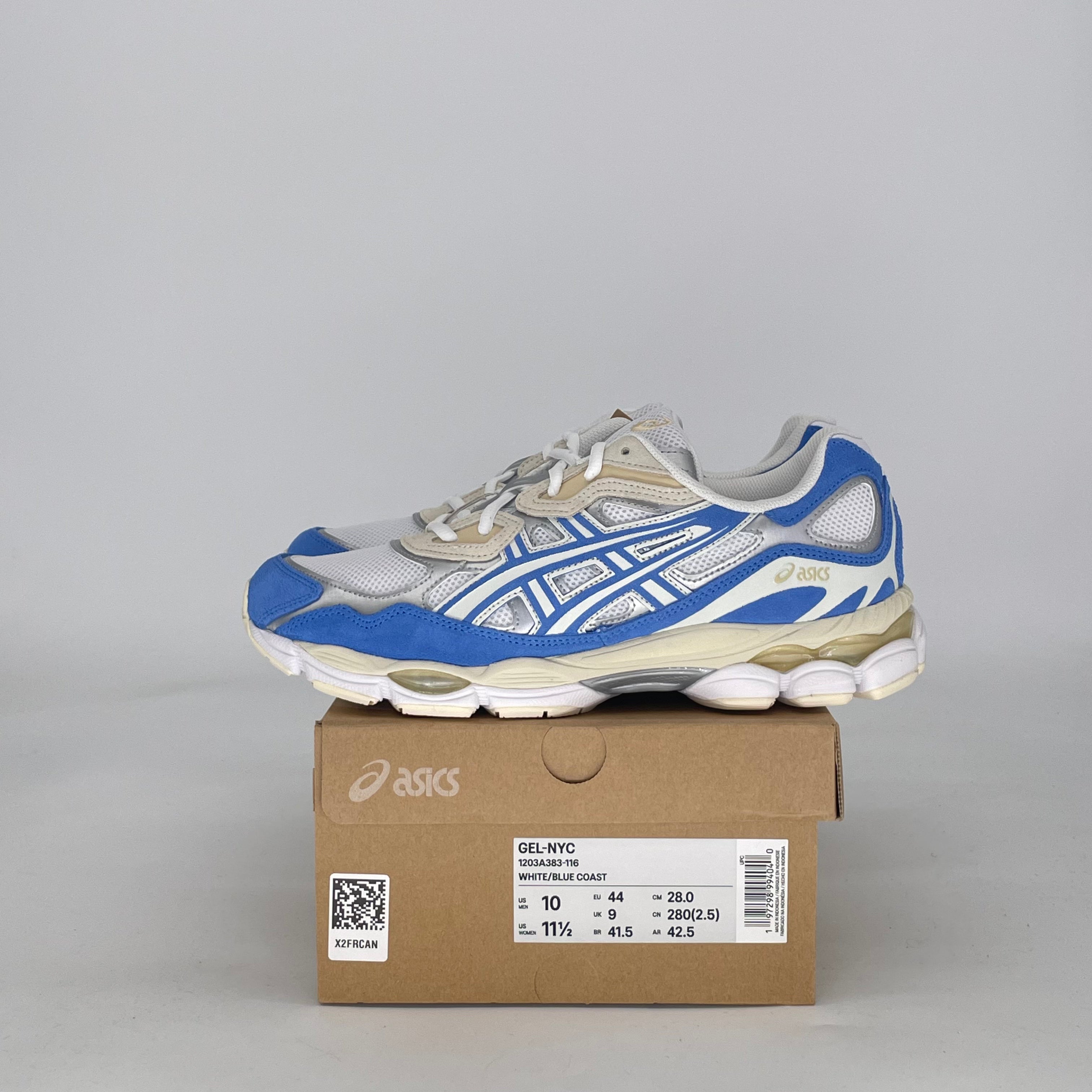 ASICS GEL-NYC WHITE BLUE COAST 1203A383-116 SIZE 10/11.5W