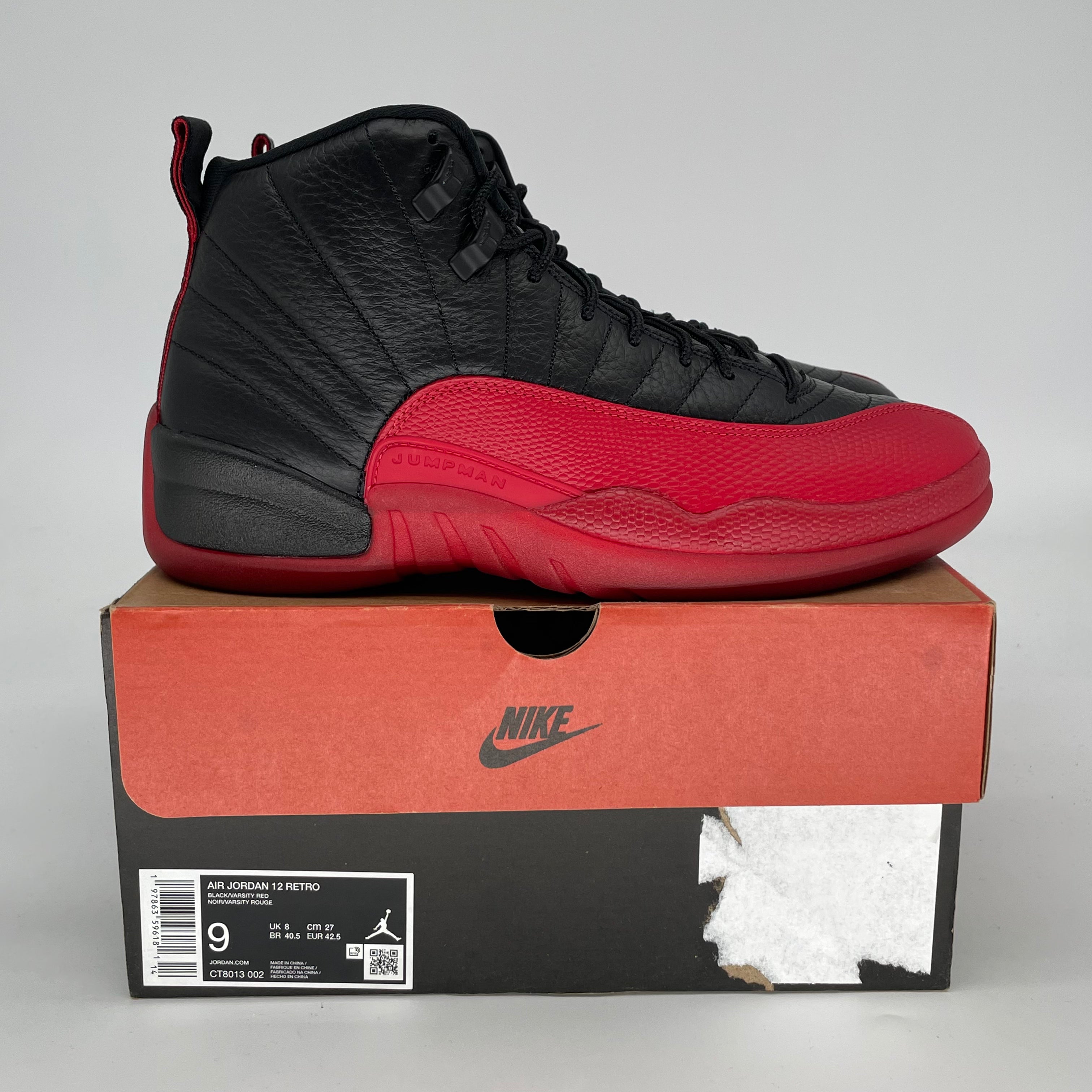 AIR JORDAN 12 FLU GAME CT8013-002 SIZE 9/10.5W