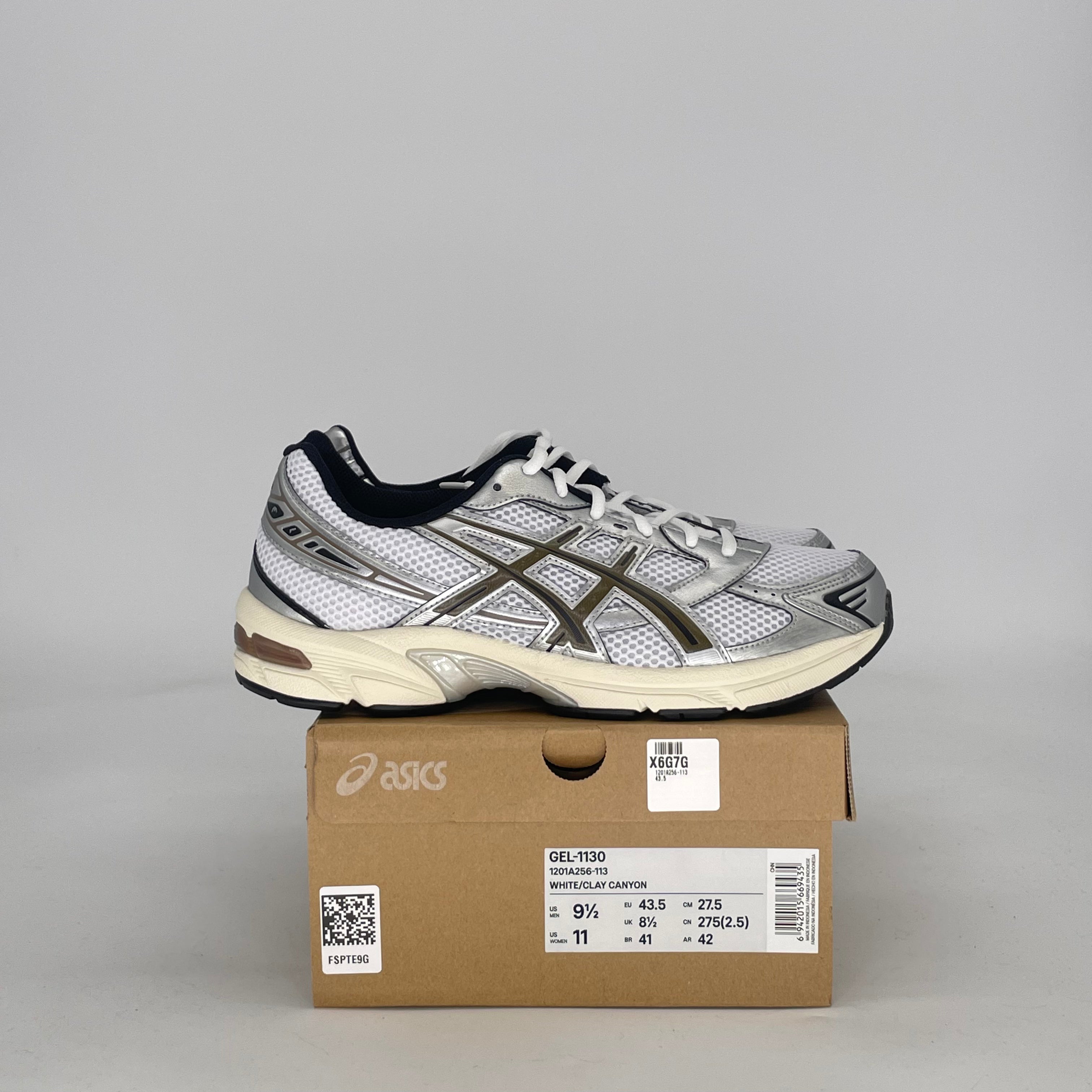 ASICS GEL-1130 WHITE CLAY CANYON 1201A256-113 SIZE 9.5/11W