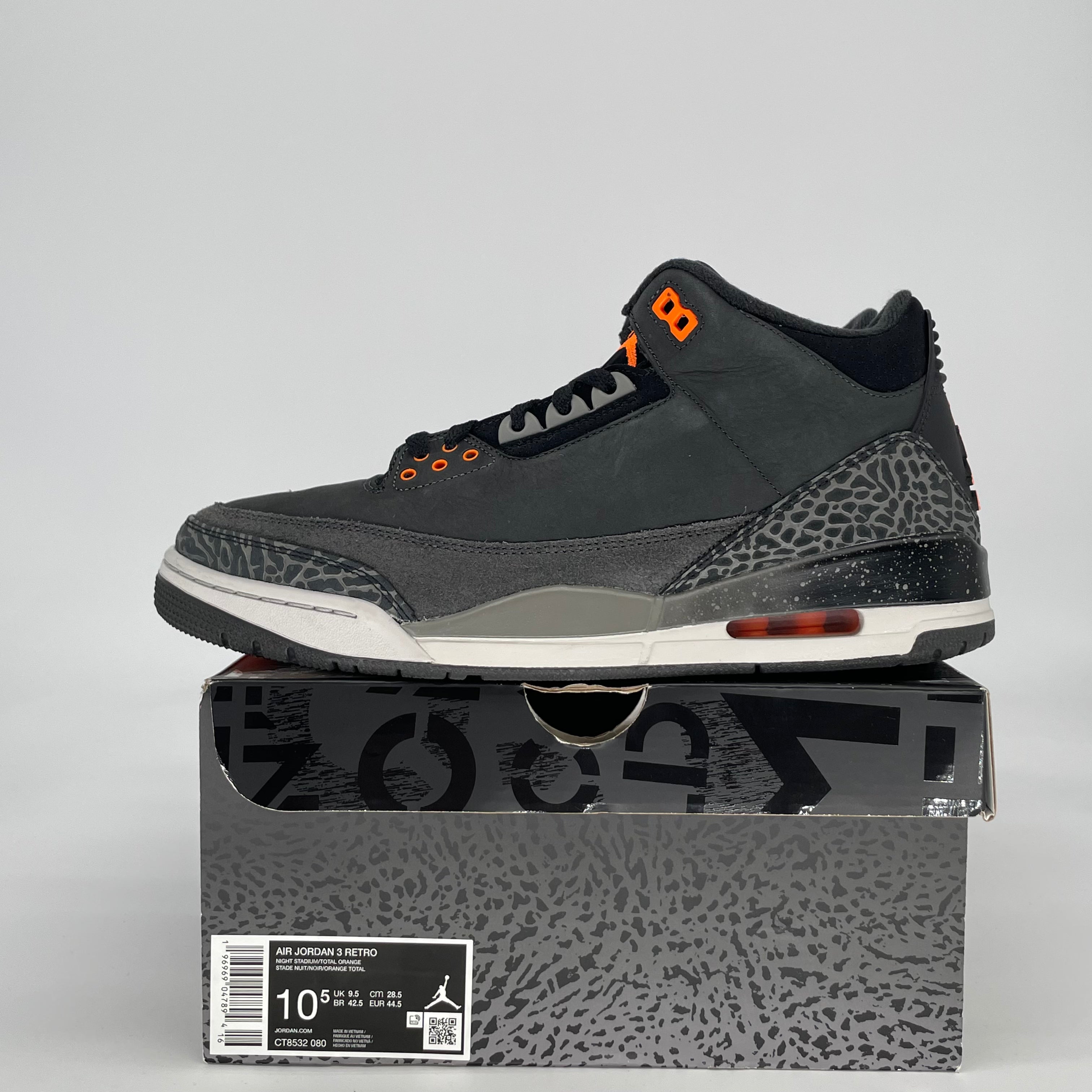 AIR JORDAN 3 FEAR CT8532-080 SIZE 10.5/12W