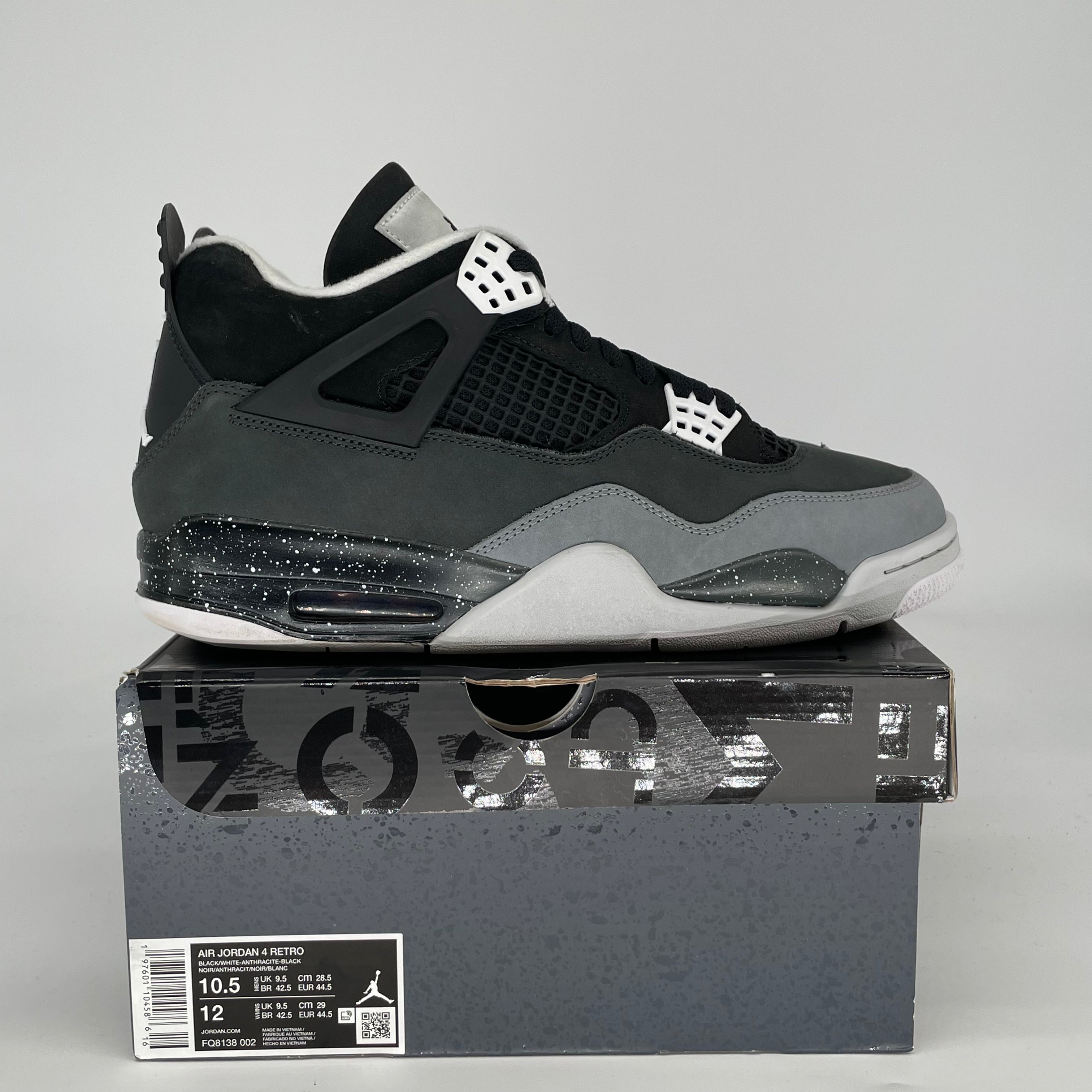 AIR JORDAN 4 FEAR FQ8138-002 SIZE 10.5/12W