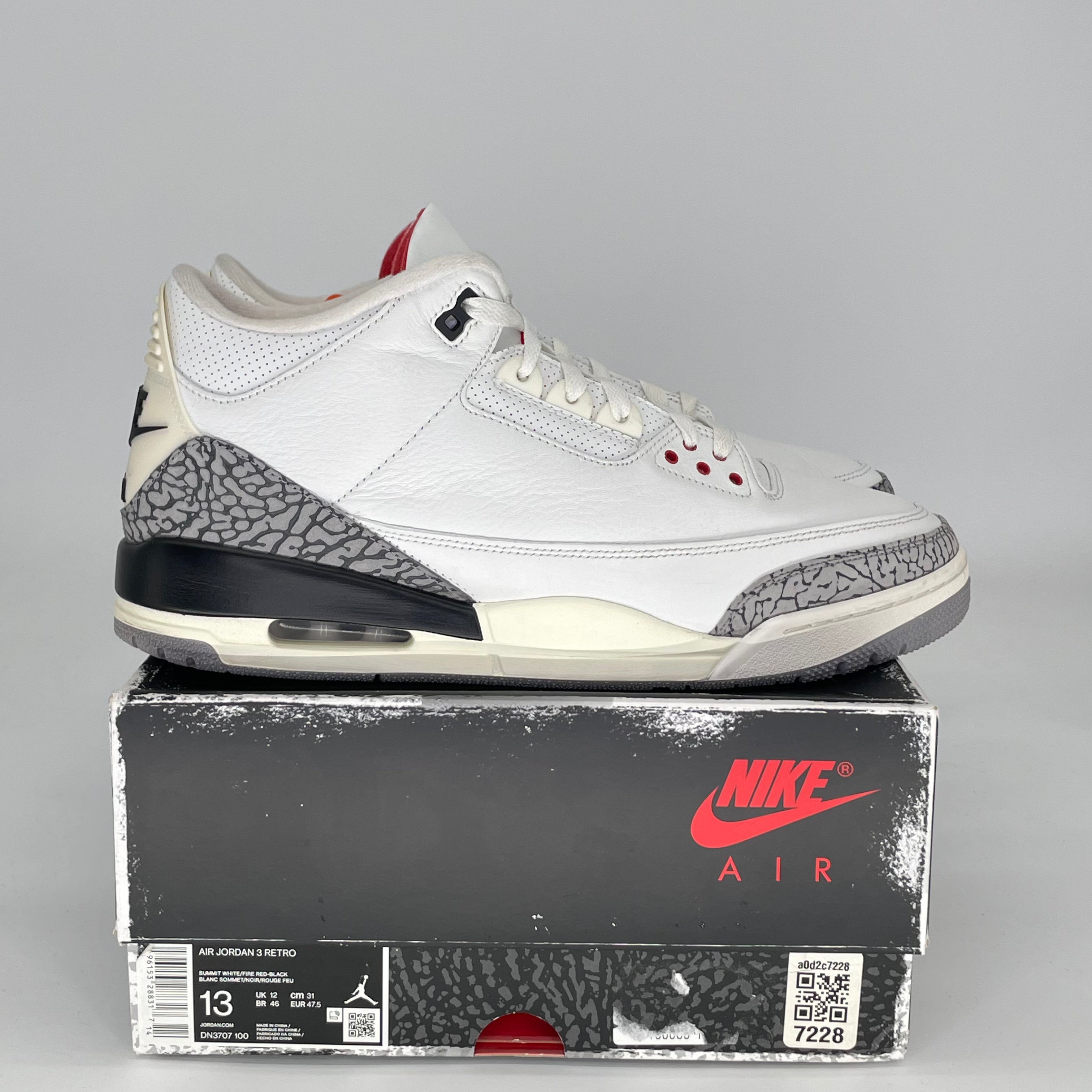 AIR JORDAN 3 WHITE CEMENT REIMAGINED DN3707-100 SIZE 13/14.5W