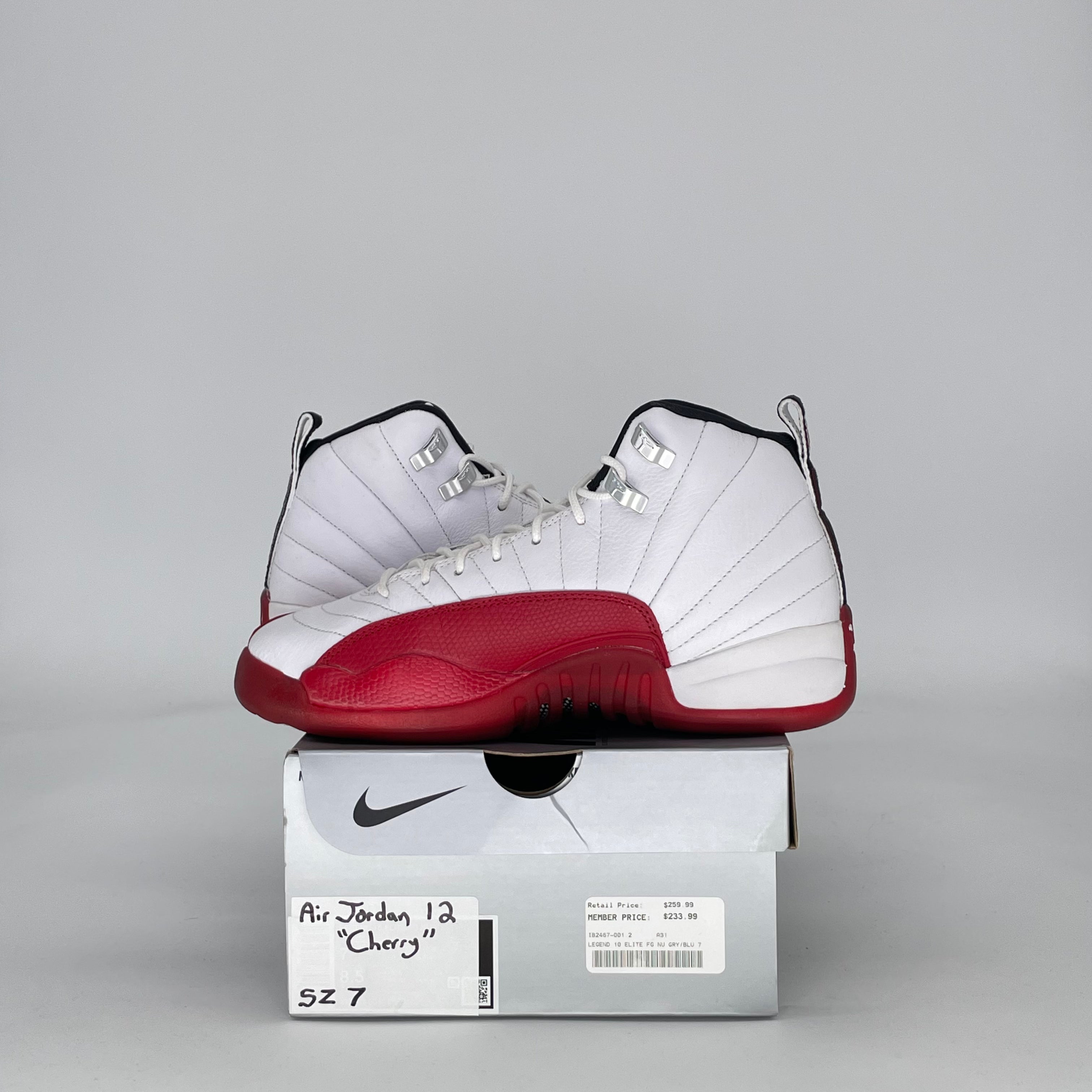 AIR JORDAN 12 CHERRY 153265-116 SIZE 7/8.5W GS