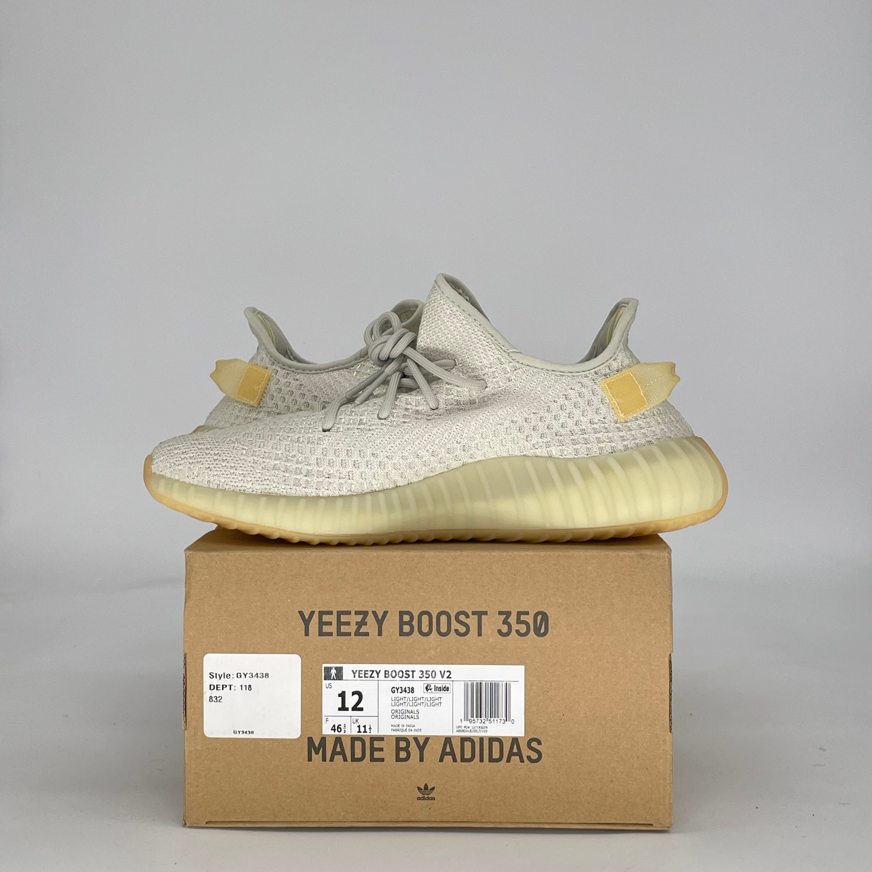 ADIDAS YEEZY BOOST 350 V2 LIGHT GY3438 SIZE 12/13.5W