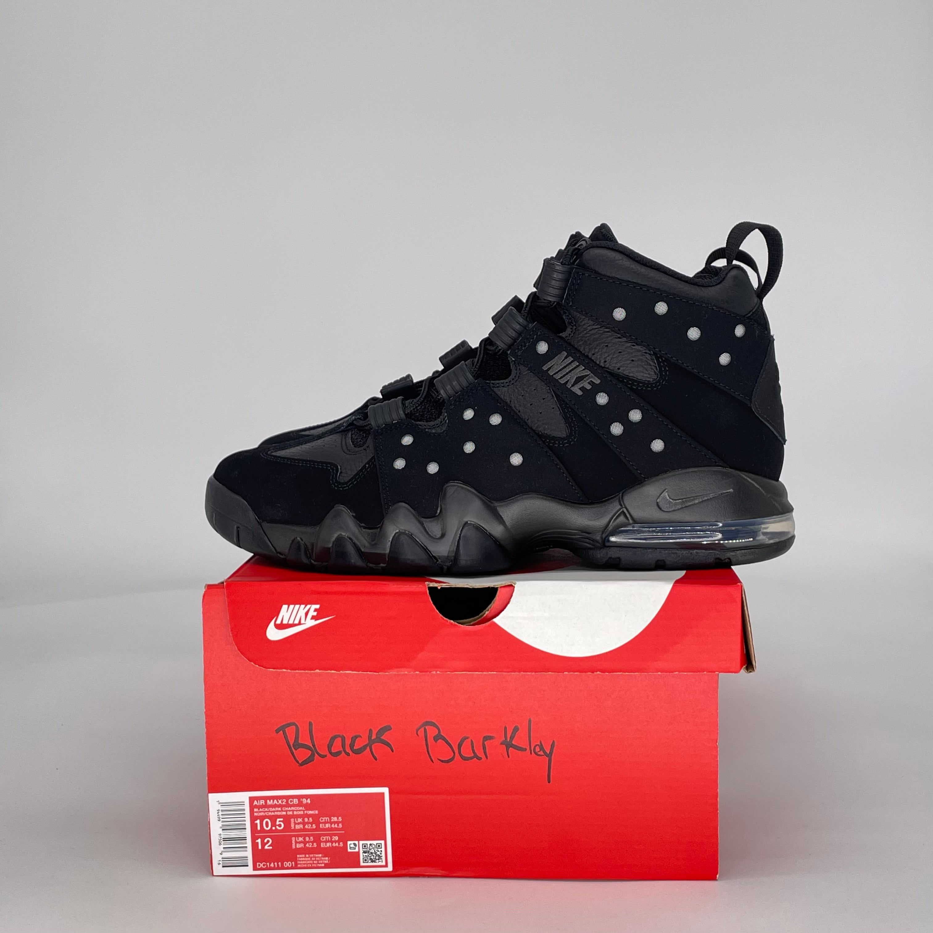 NIKE AIR MAX 2 CB '94 TRIPLE BLACK DC1411-001 10.5/12W