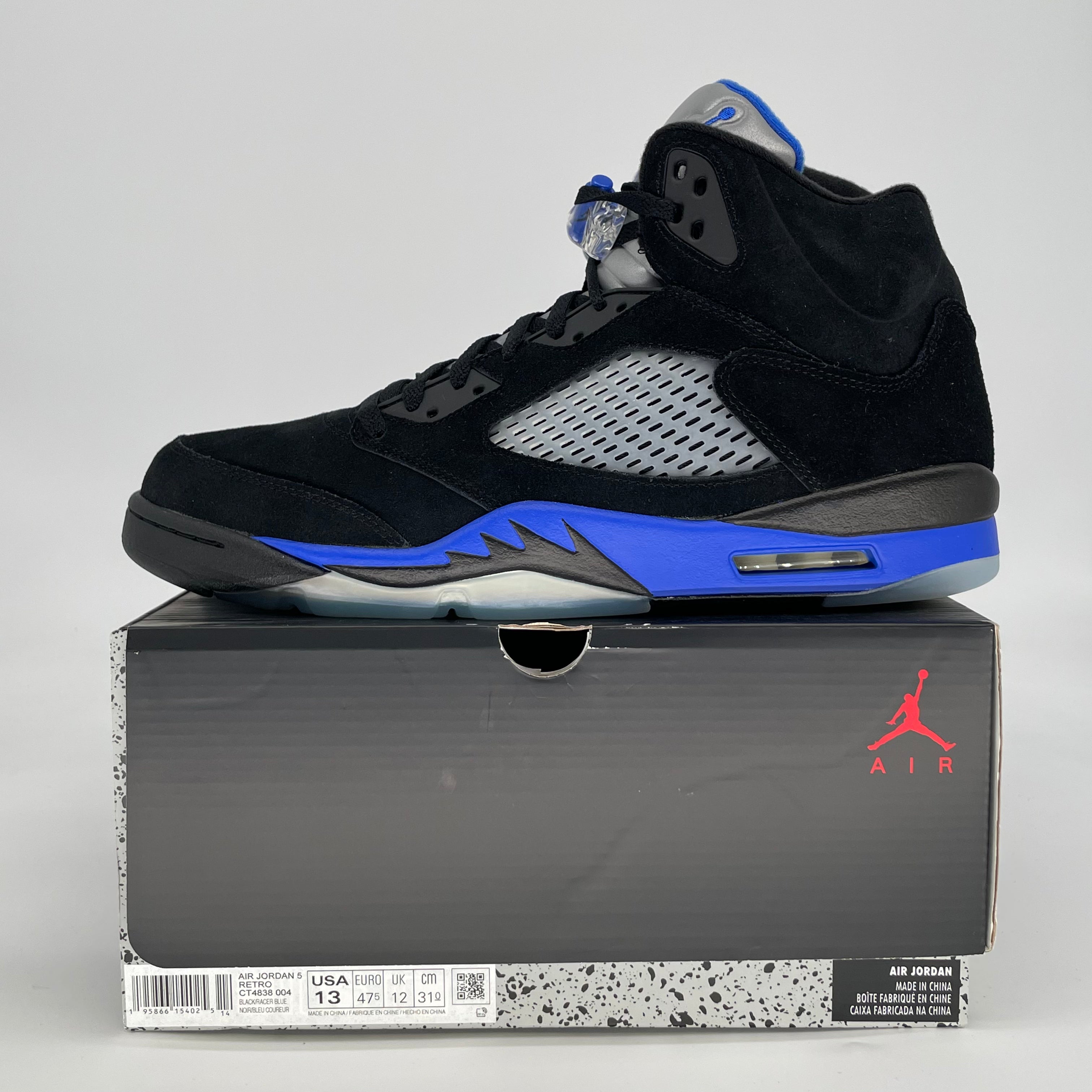 AIR JORDAN 5 RACER BLUE CT4838-004 SIZE 13/14.5W