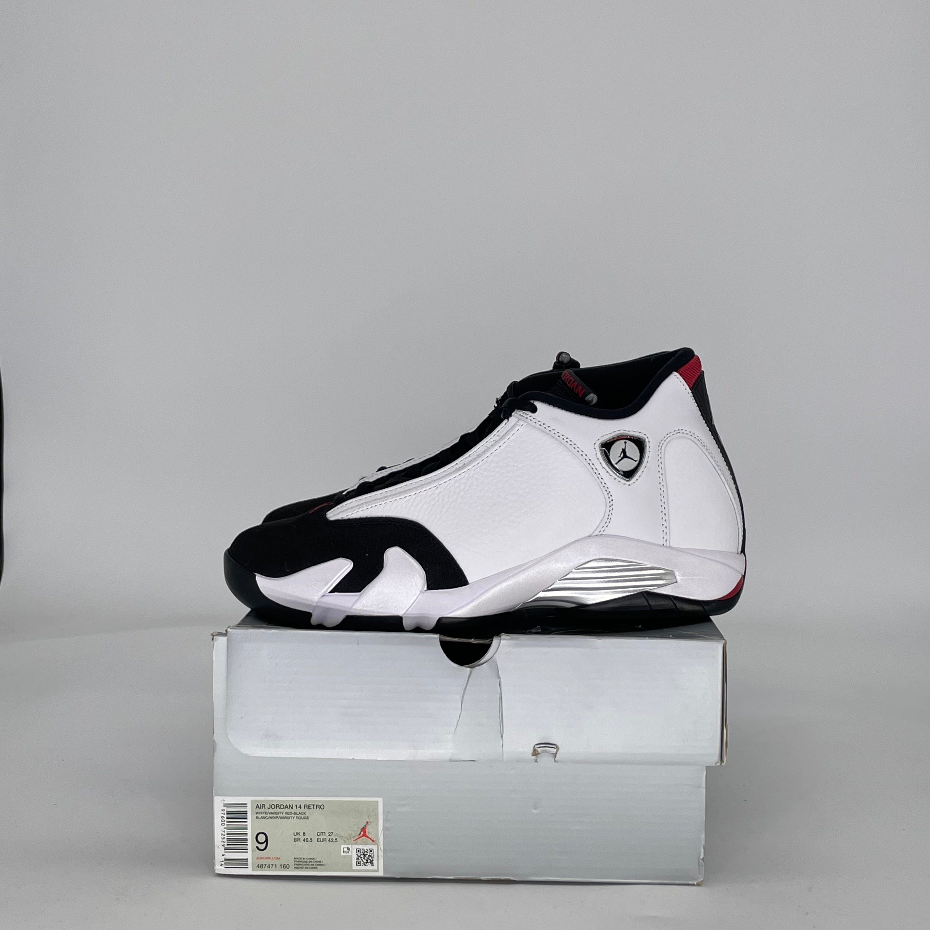 AIR JORDAN 14 BLACK TOE (2024) 487471-160 SIZE 9/10.5W