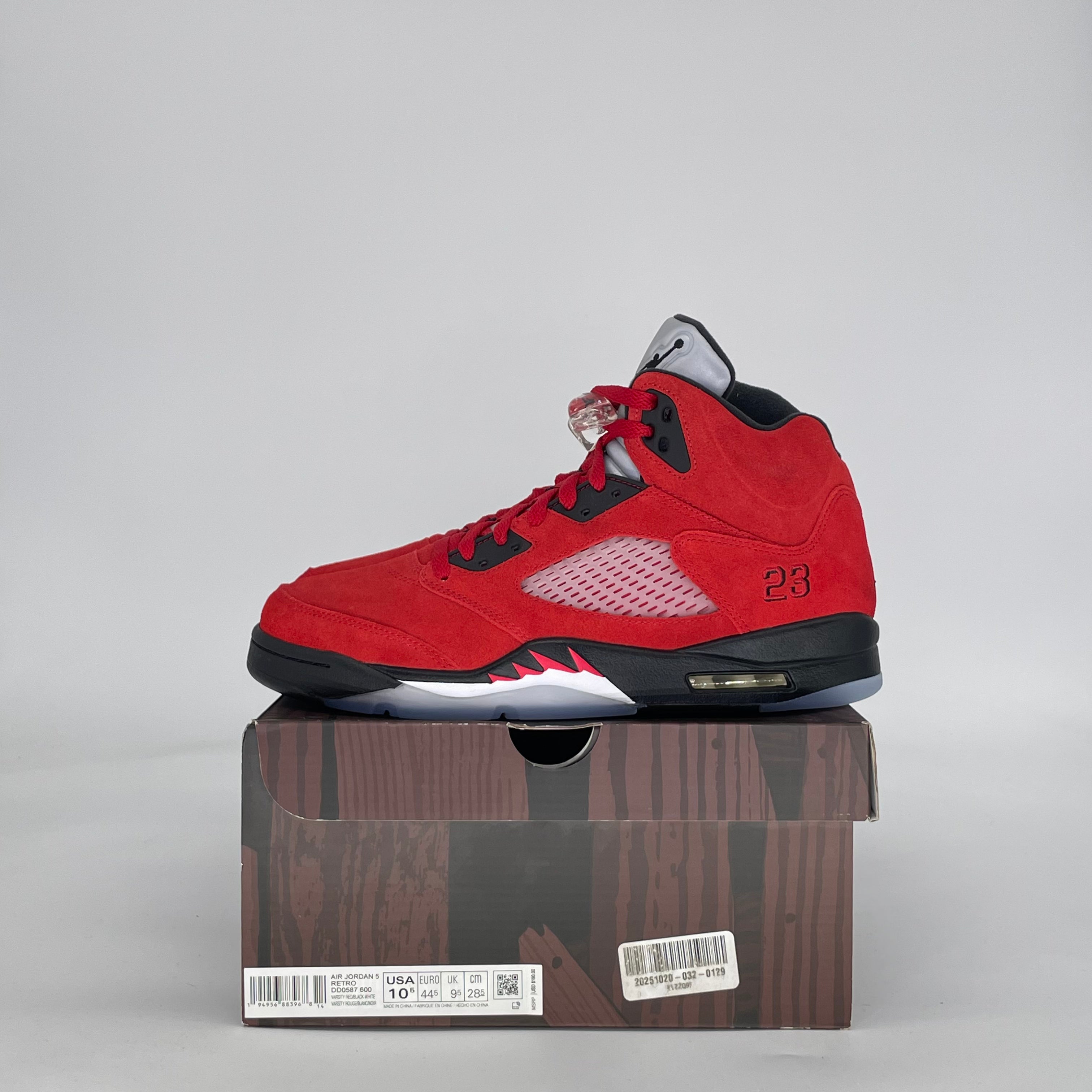 AIR JORDAN 5 RAGING BULL RED (2021) DD0587-600 SIZE 10.5/12W