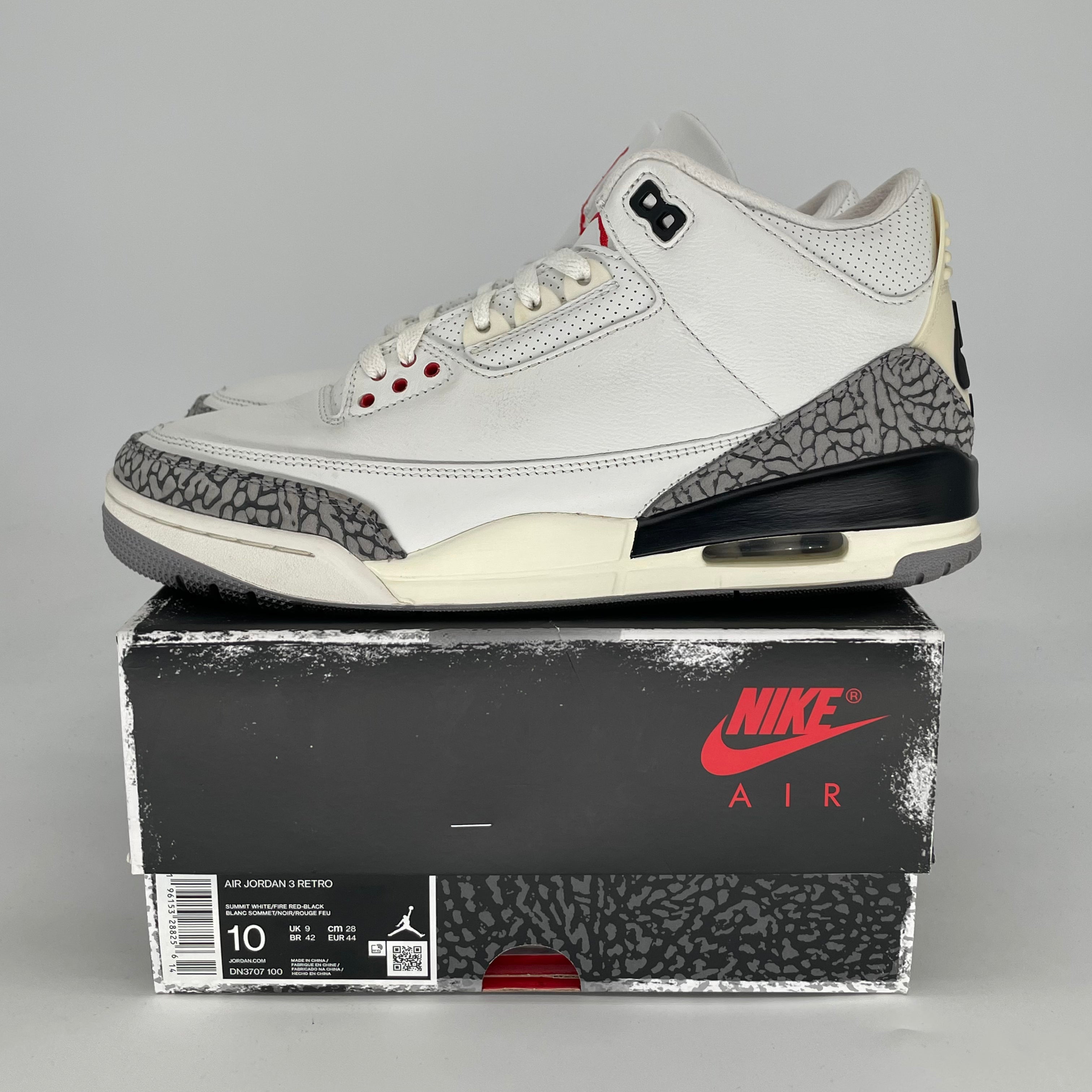 AIR JORDAN 3 WHITE CEMENT REIMAGINED DN3707-100 SIZE 10/11.5W