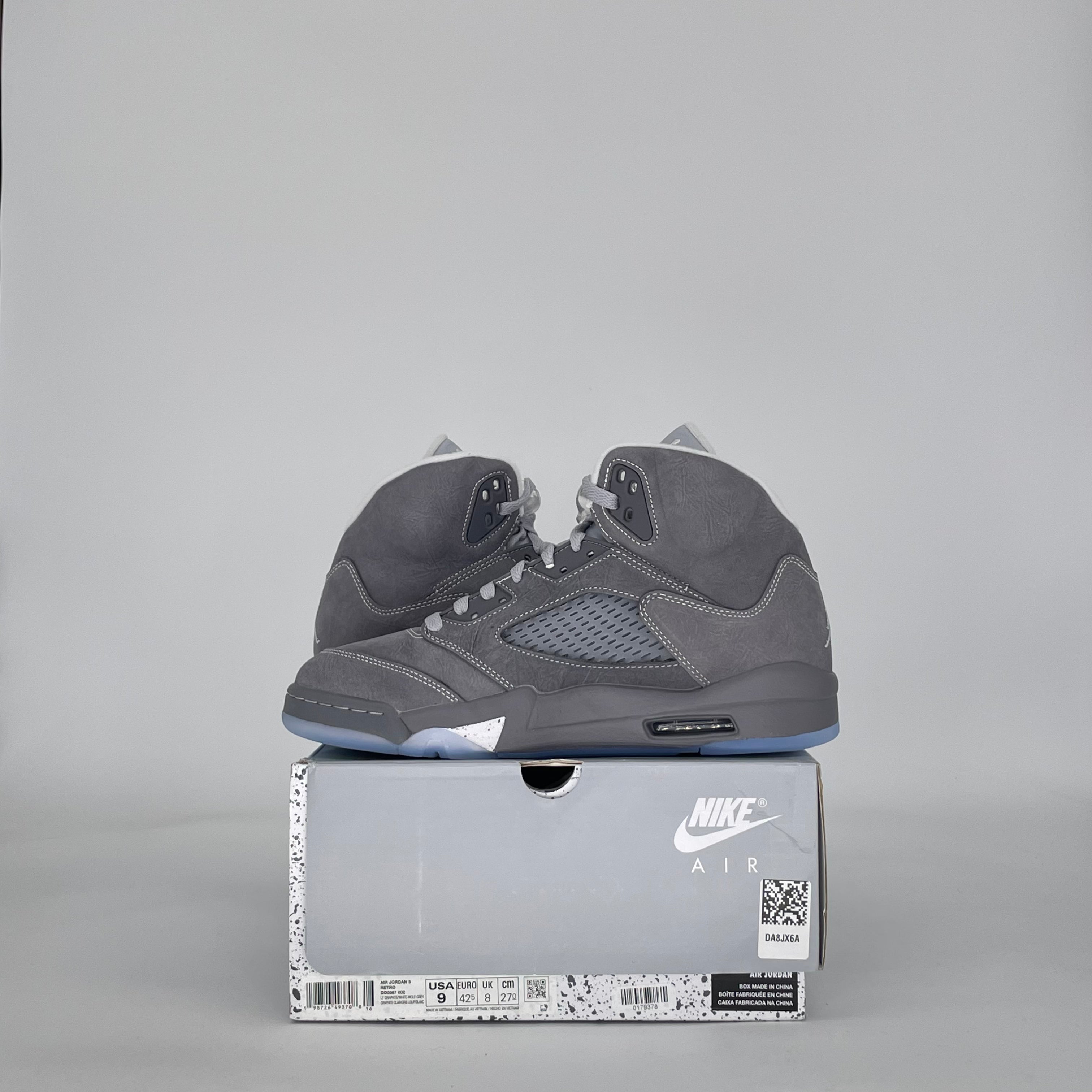 AIR JORDAN 5 WOLF GREY DD0587-002 SIZE 9/10.5W