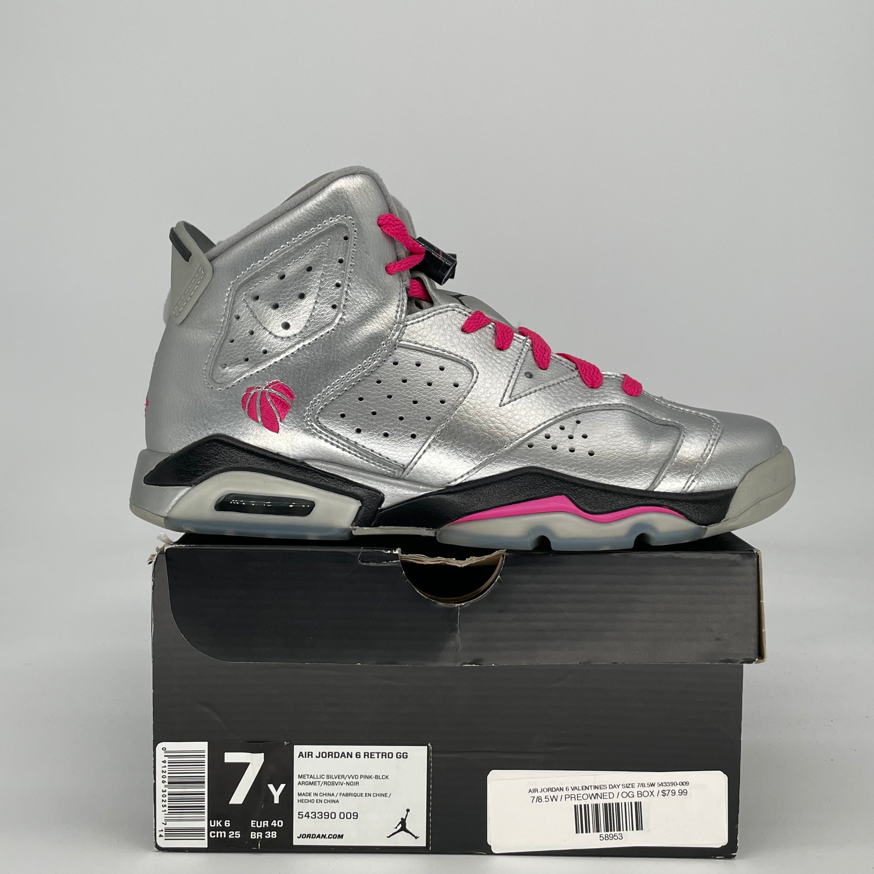 AIR JORDAN 6 VALENTINES DAY SIZE 7/8.5W 543390-009