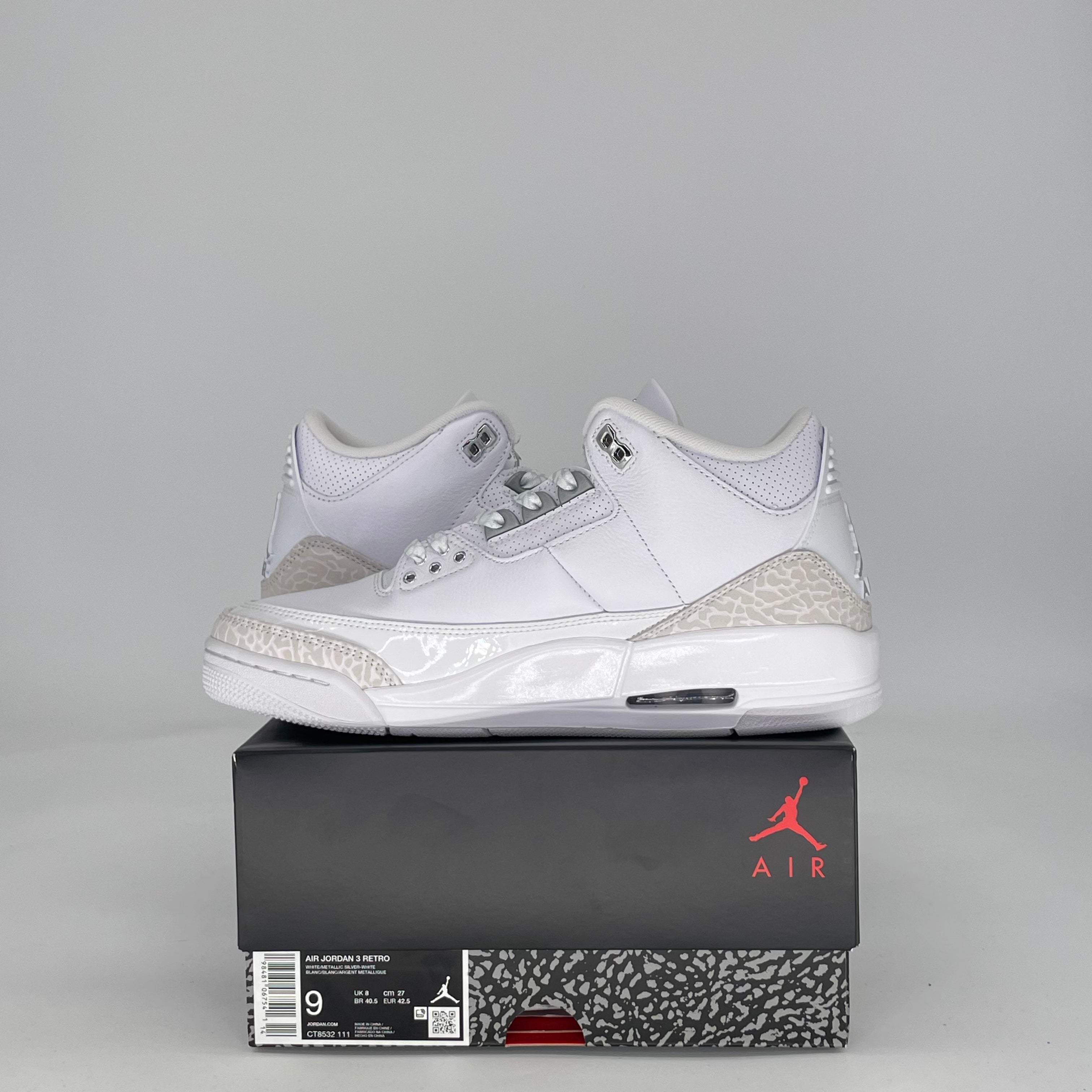 AIR JORDAN 3 PURE MONEY CT8532-111 SIZE 9/10.5W
