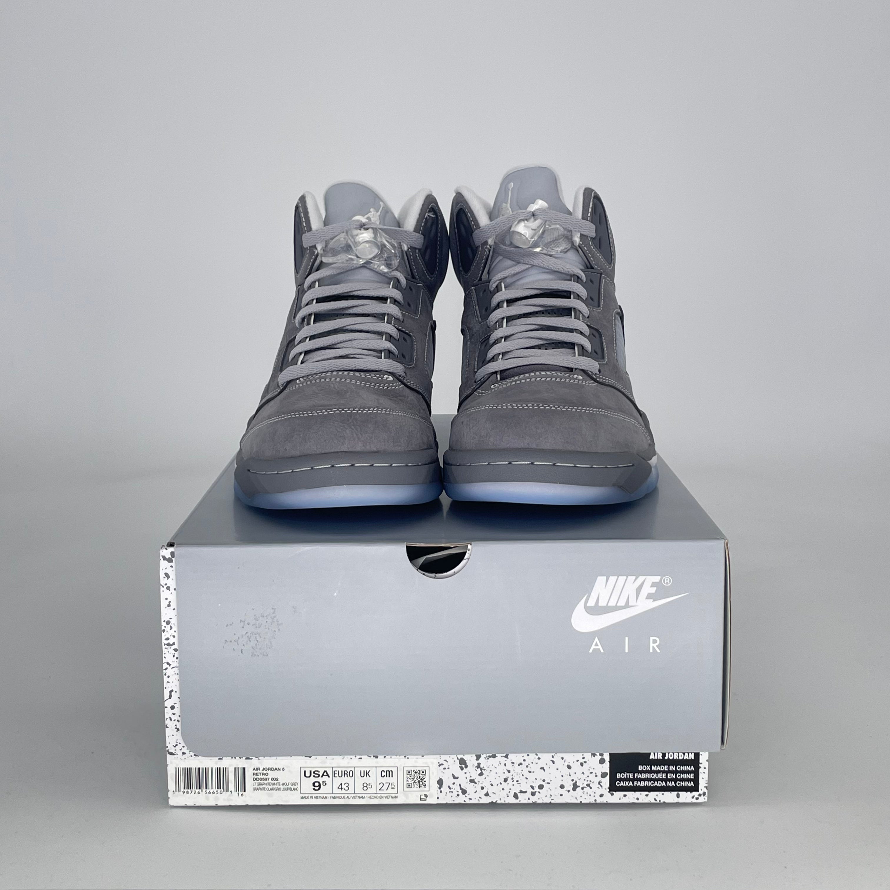 AIR JORDAN 5 WOLF GREY DD0587-002 SIZE 9.5/11W