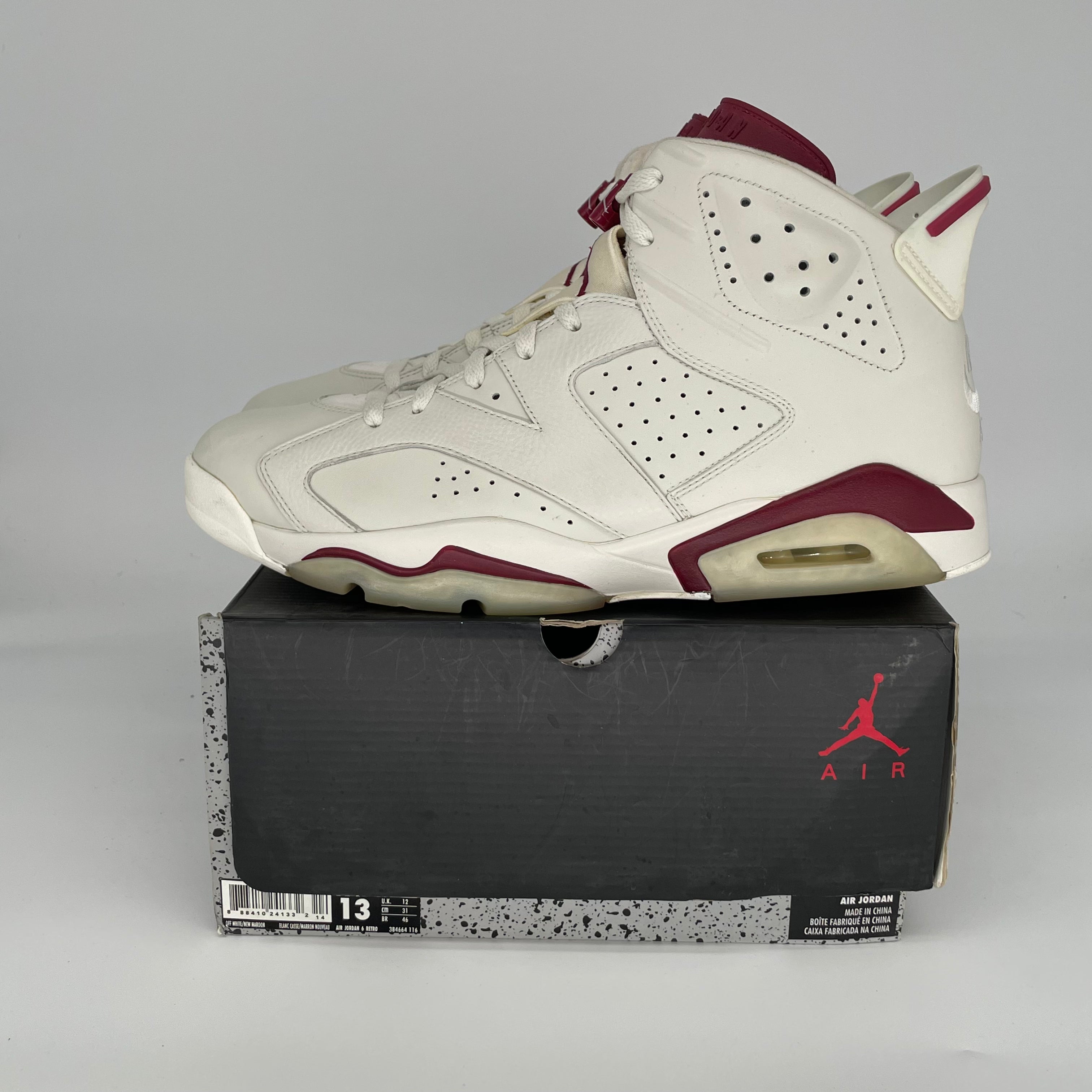AIR JORDAN 6 MAROON 384664-116 SIZE 13/14.5W