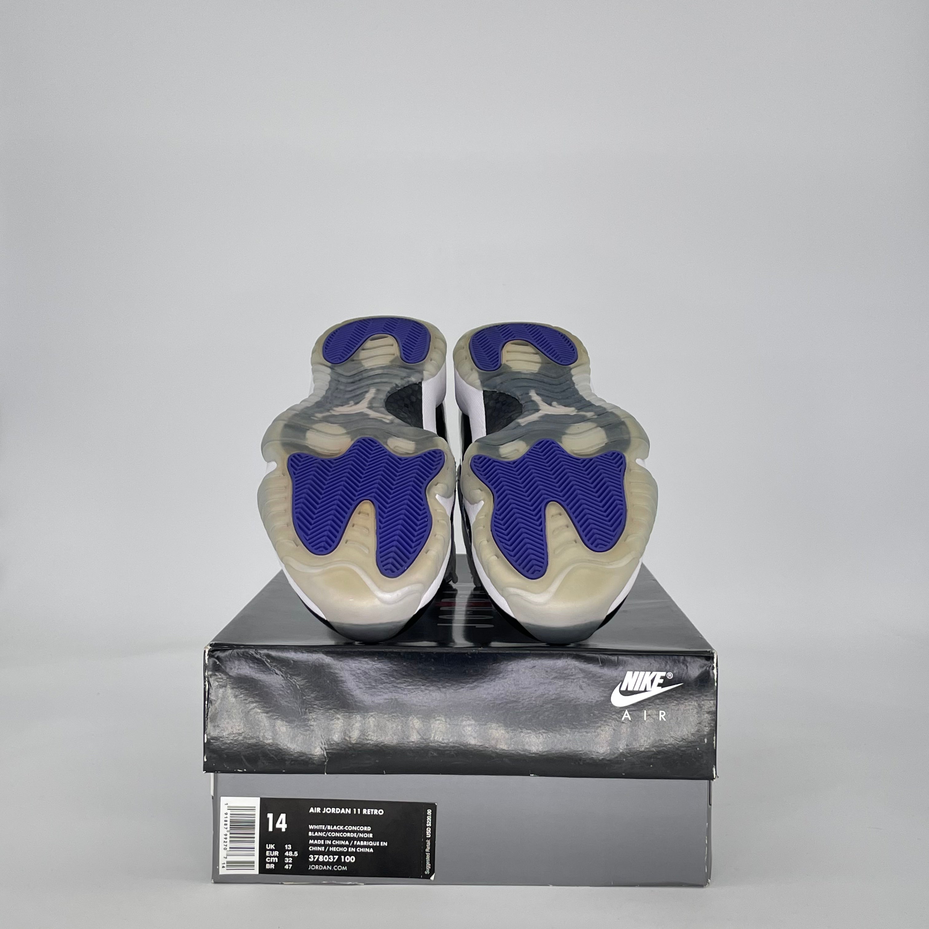 AIR JORDAN 11 CONCORD (2018) 378037-100 SIZE 14/15.5W