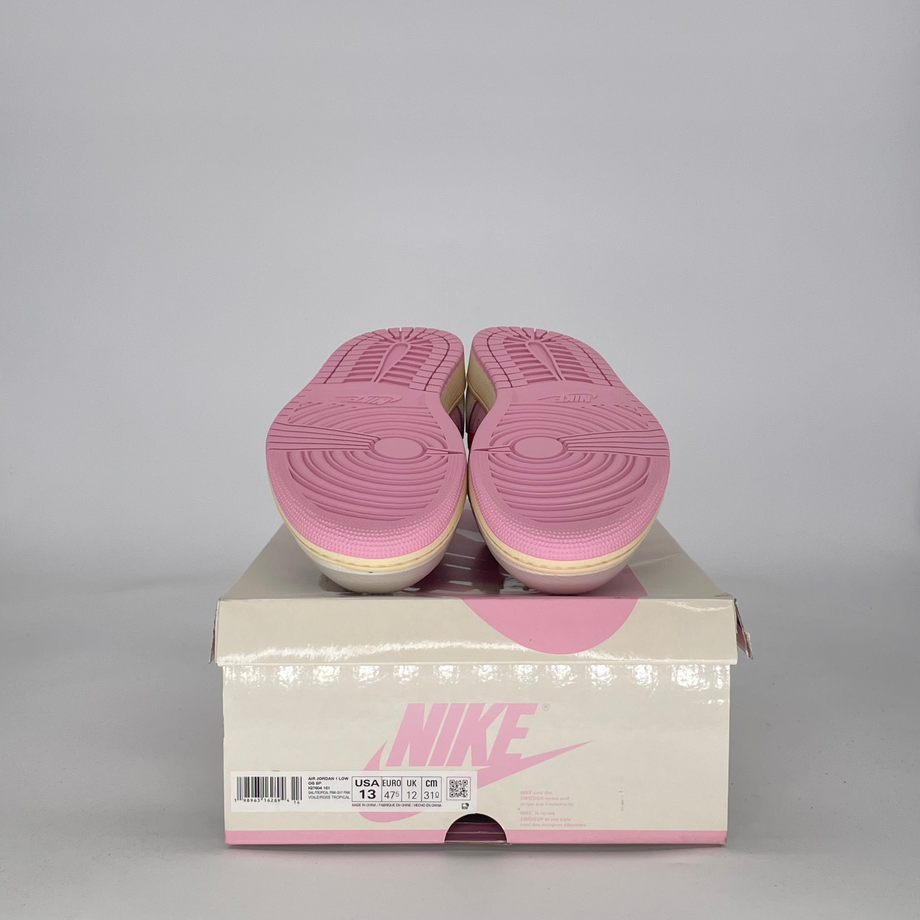 AIR JORDAN 1 LOW TRAVIS SCOTT SAIL TROPICAL PINK IQ7604-101 SIZE 13/14.5W