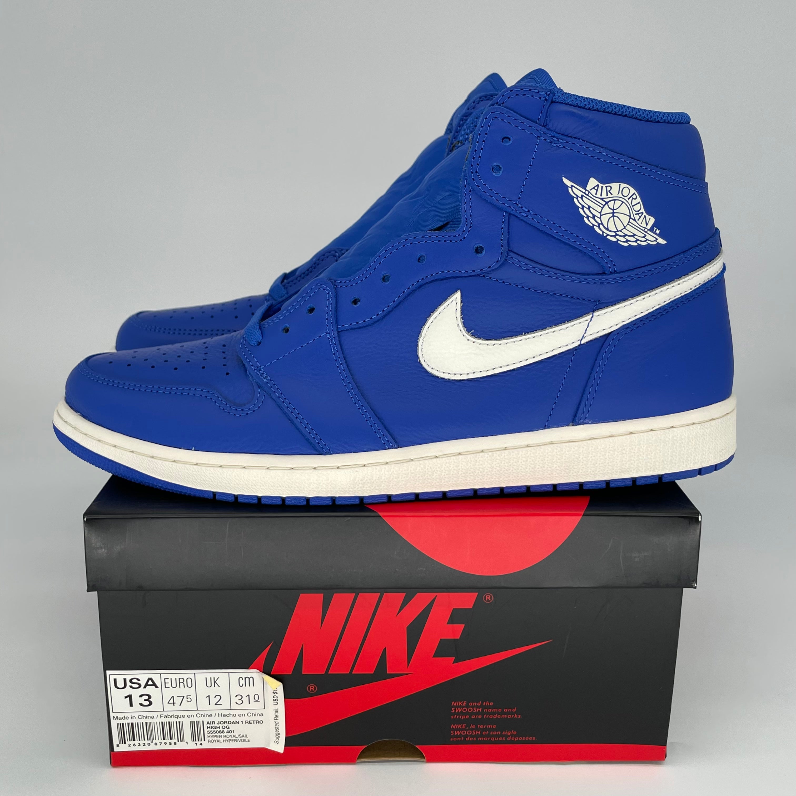 AIR JORDAN 1 HYPER ROYAL 555088-401 SIZE 13/14.5W