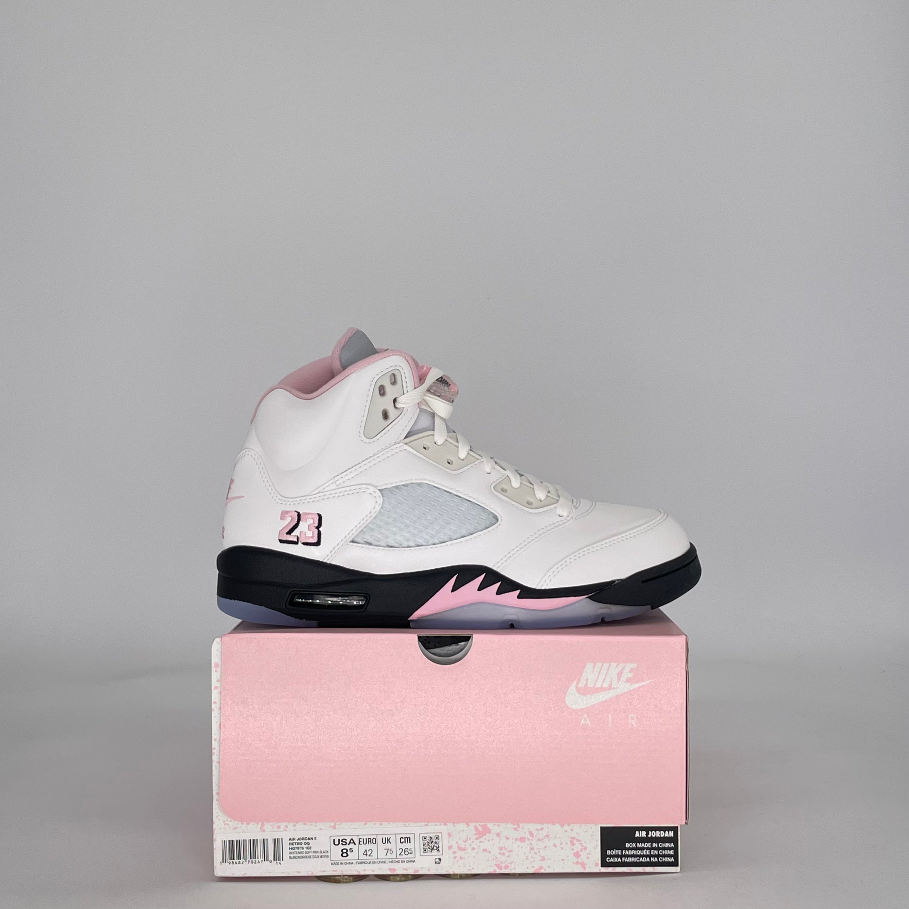 AIR JORDAN 5 MEDIUM SOFT PINK HQ7978-102 SIZE 8.5/10W