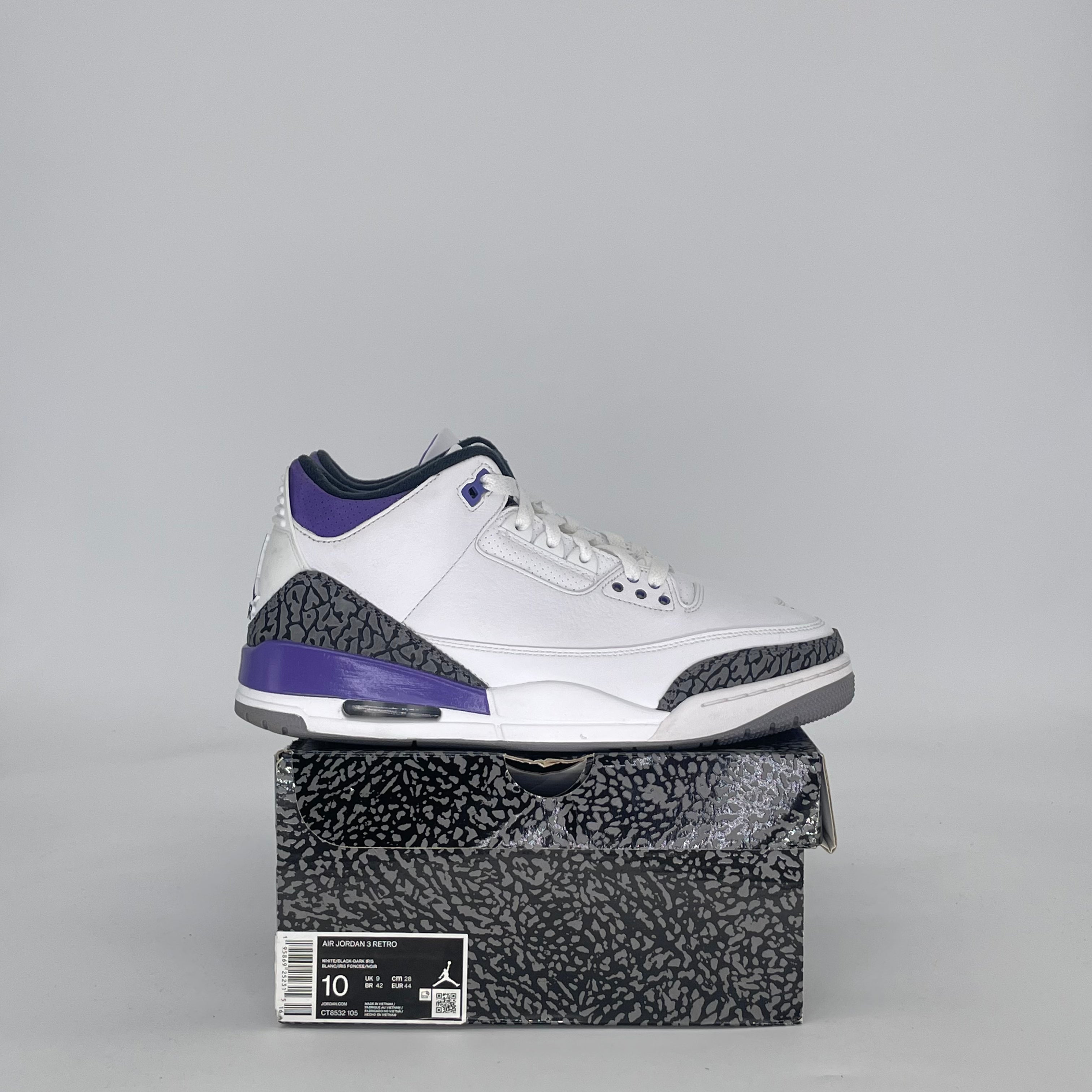 AIR JORDAN 3 DARK IRIS CT8532-105 SIZE 10/11.5W
