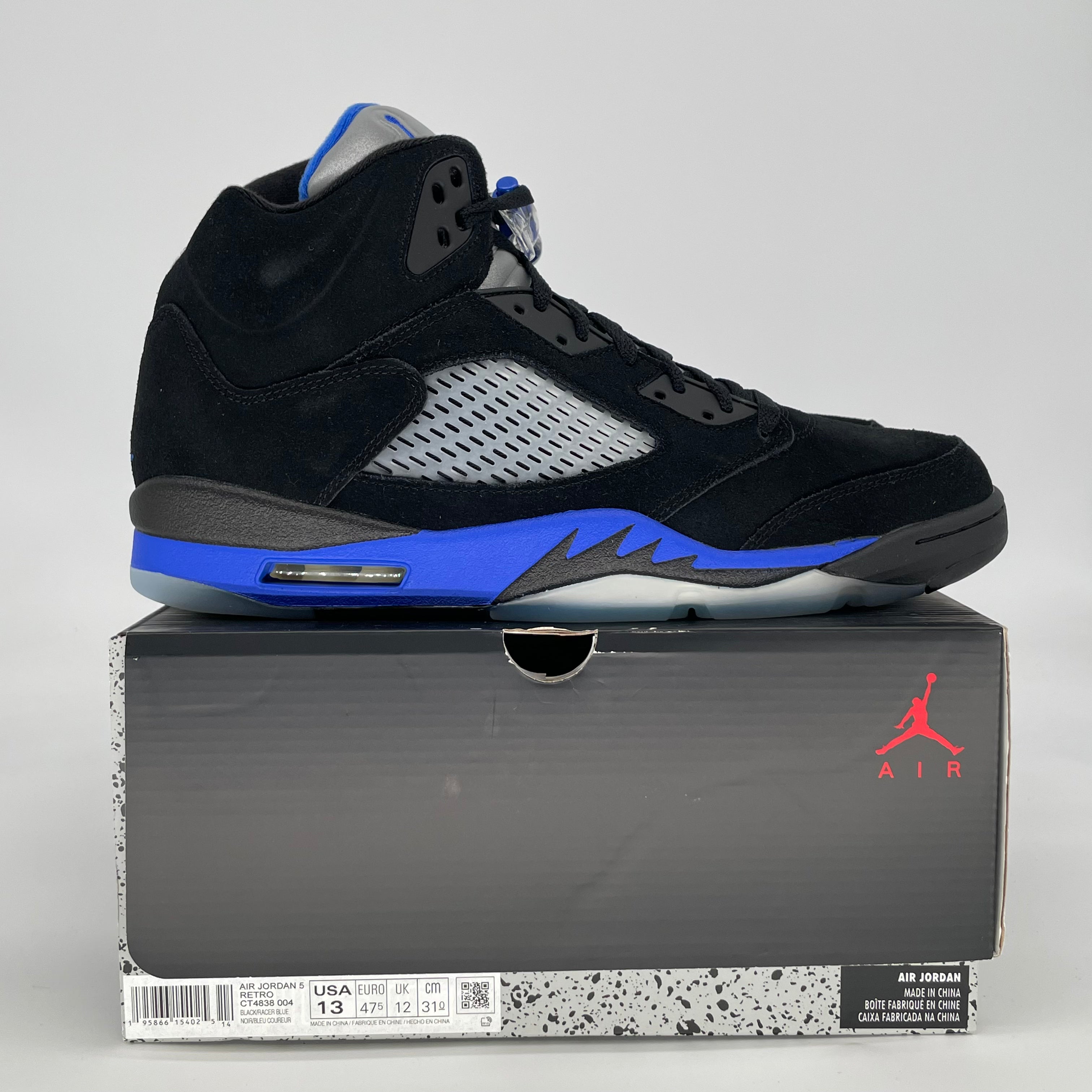 AIR JORDAN 5 RACER BLUE CT4838-004 SIZE 13/14.5W