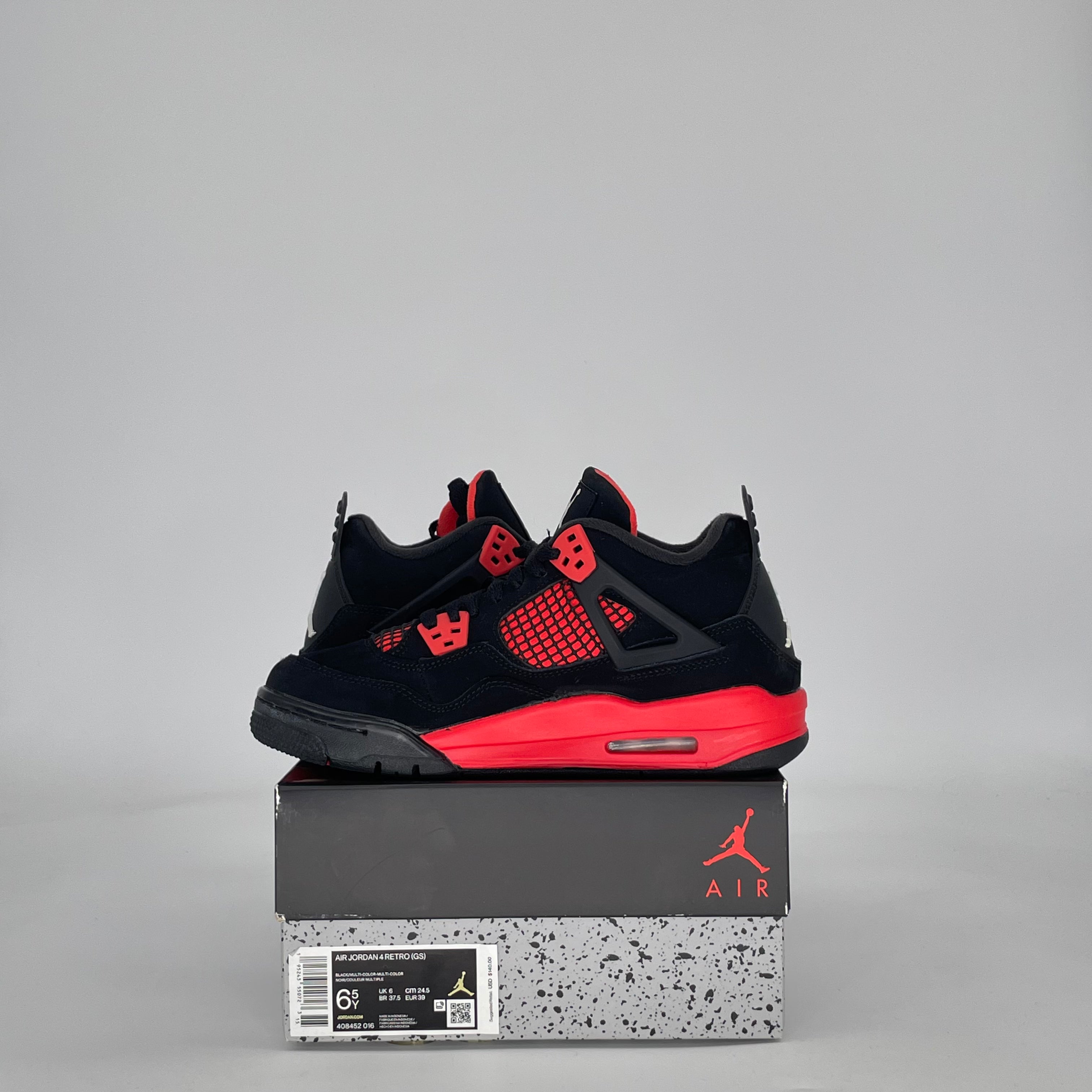 AIR JORDAN 4 RED THUNDER 408452-016 SIZE 6.5/8W GS
