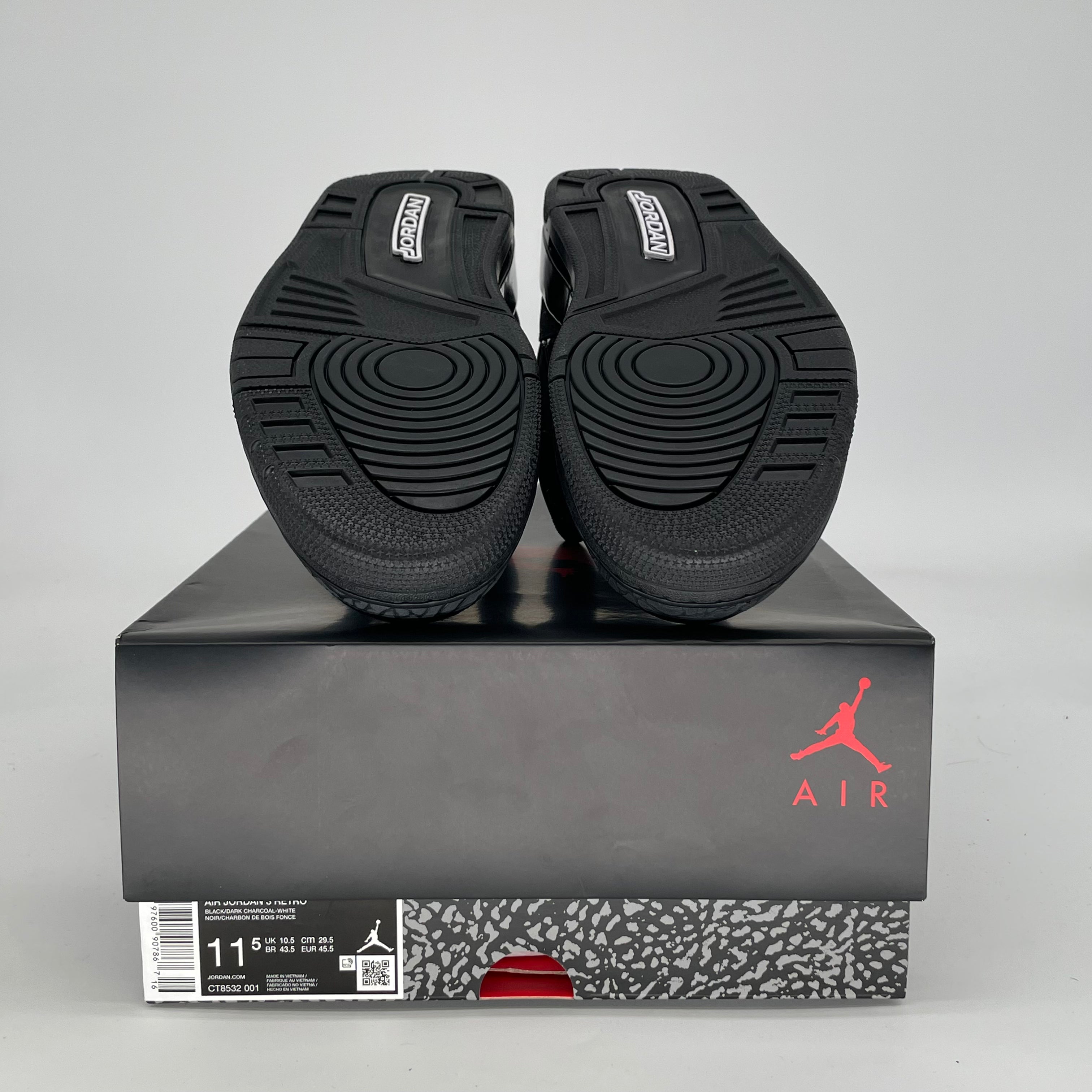 AIR JORDAN 3 BLACK CAT CT8532-001 SIZE 11.5/13W