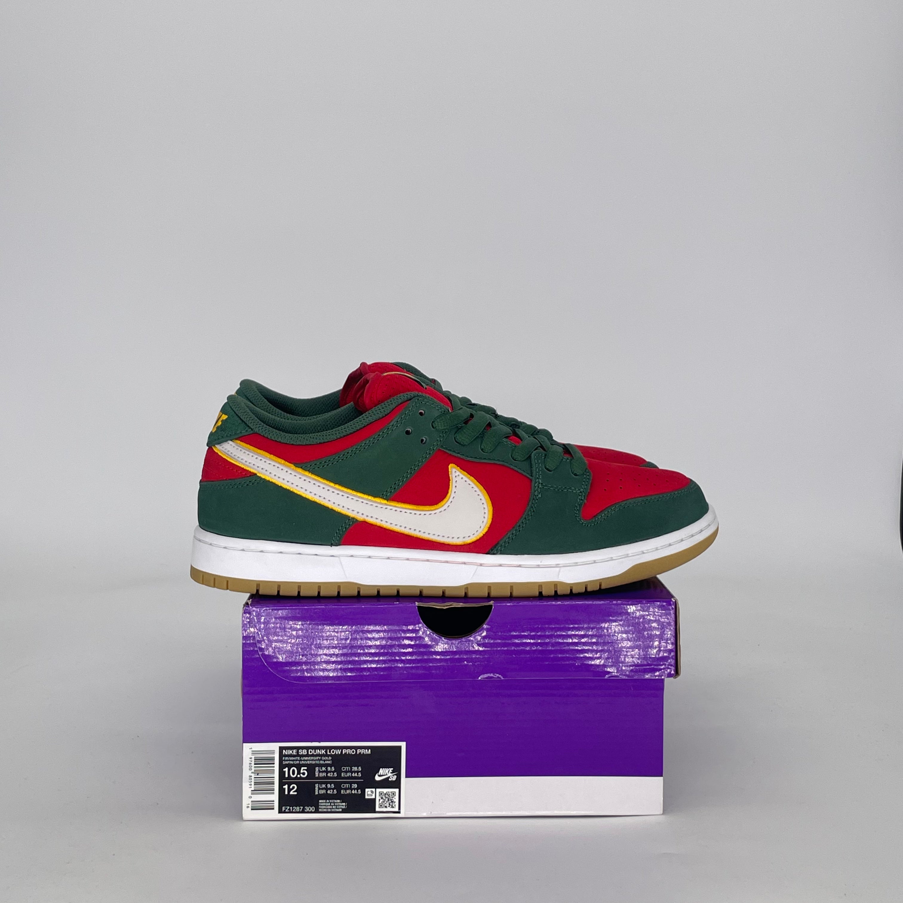 NIKE SB DUNK LOW SEATTLE SUPERSONICS FZ1287-300 SIZE 10.5/12W