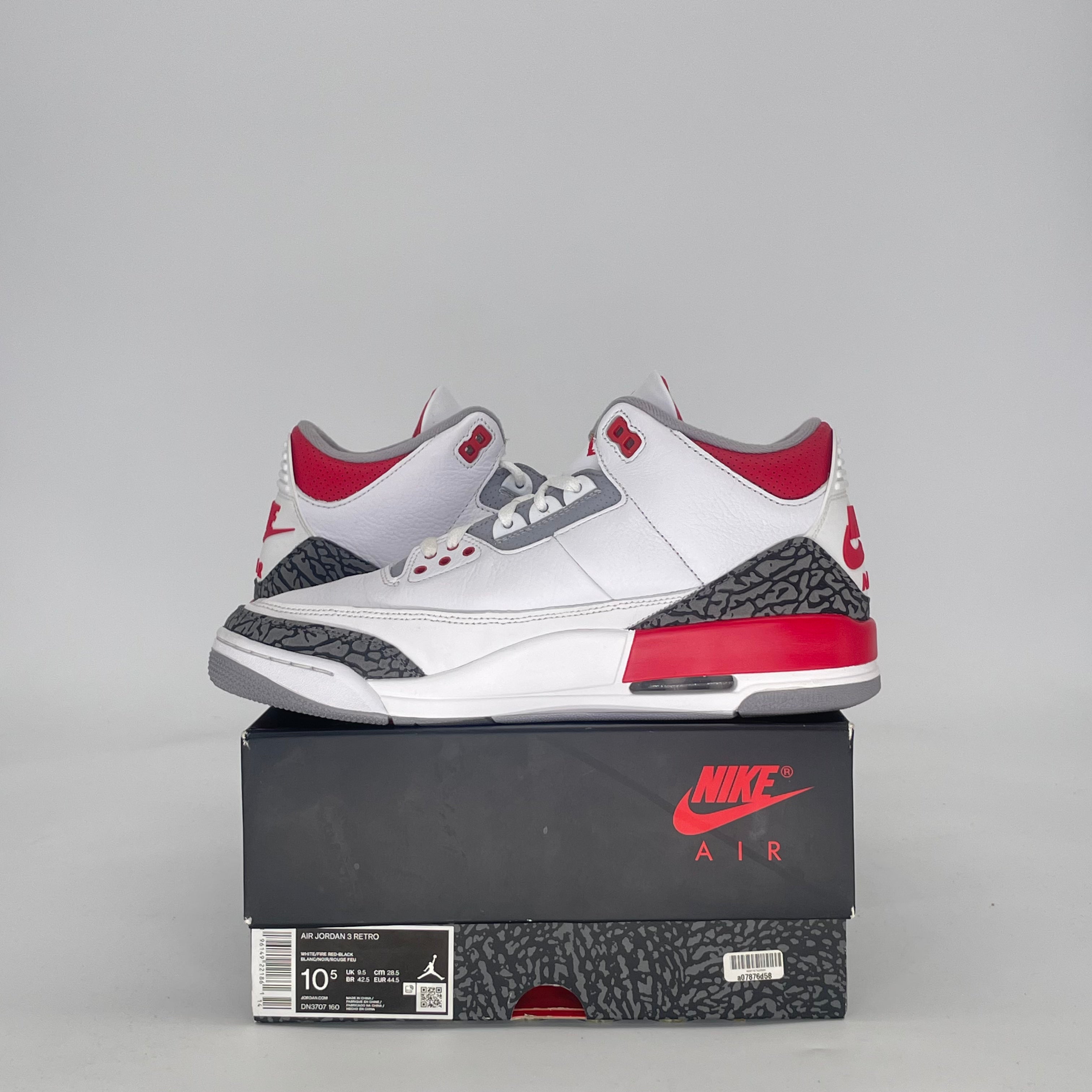 AIR JORDAN 3 FIRE RED DN3707-160 SIZE 10.5/12W