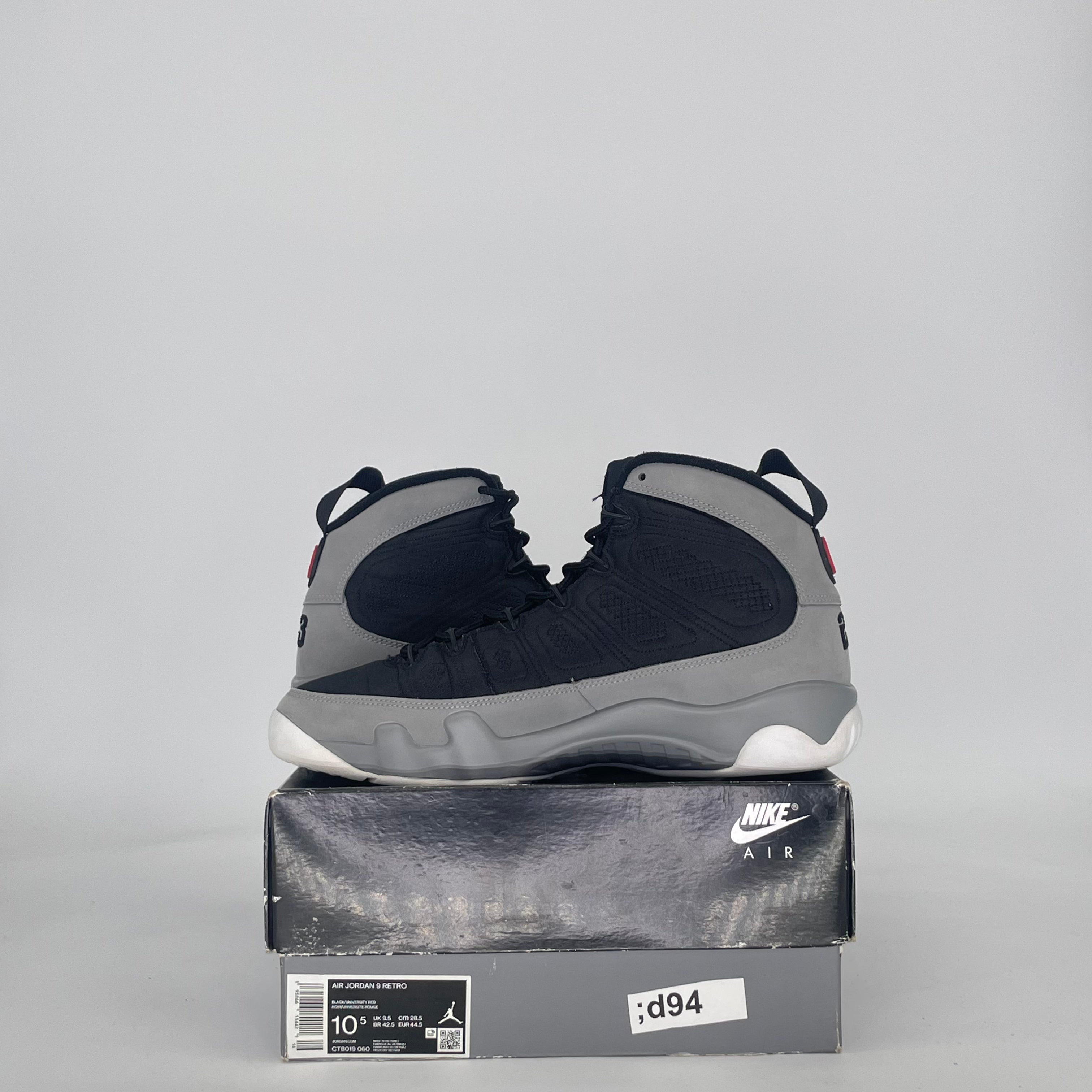 AIR JORDAN 9 PARTICLE GREY CT8019-060 SIZE 10.5/12W