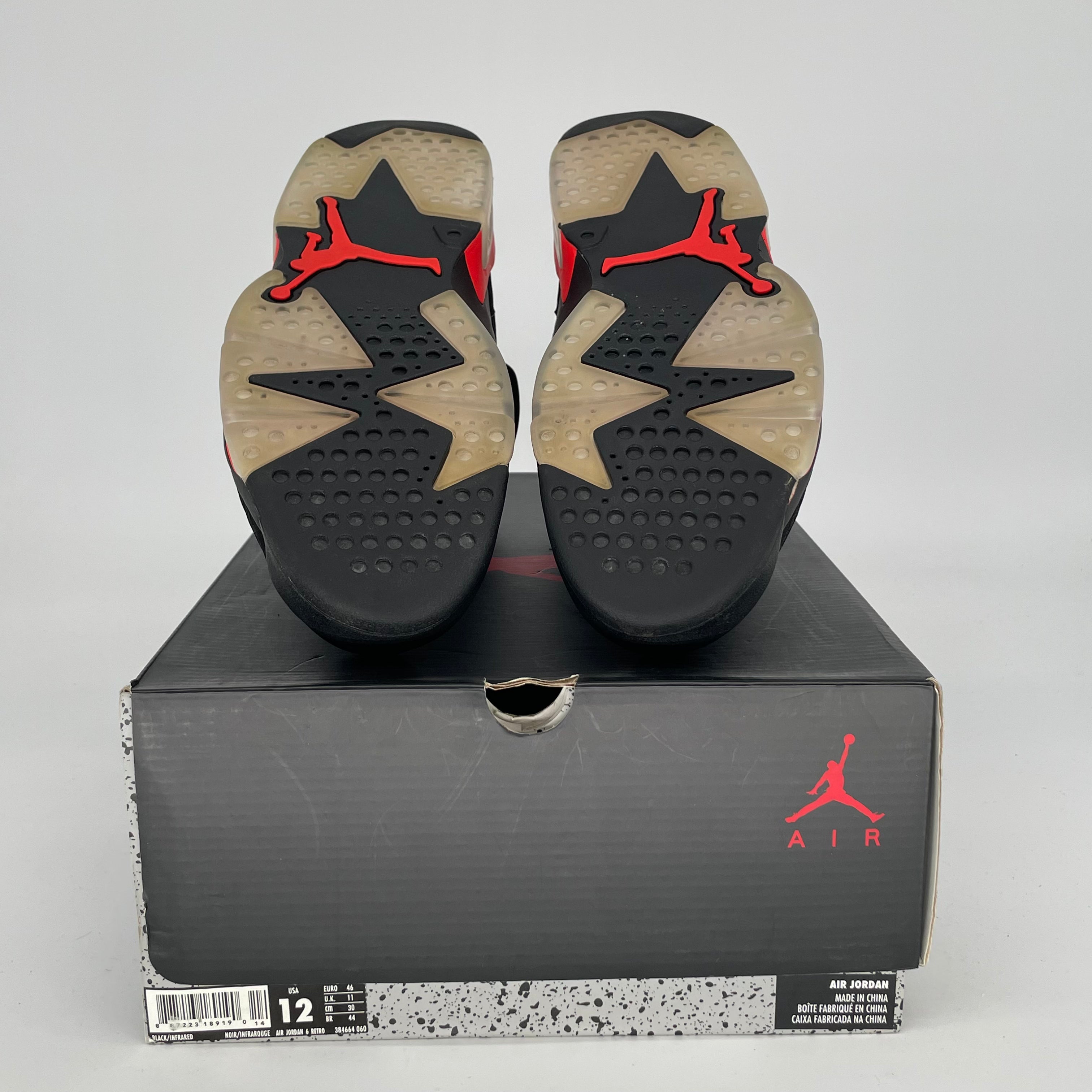 AIR JORDAN 6 BLACK INFRARED SIZE 12 384664-060