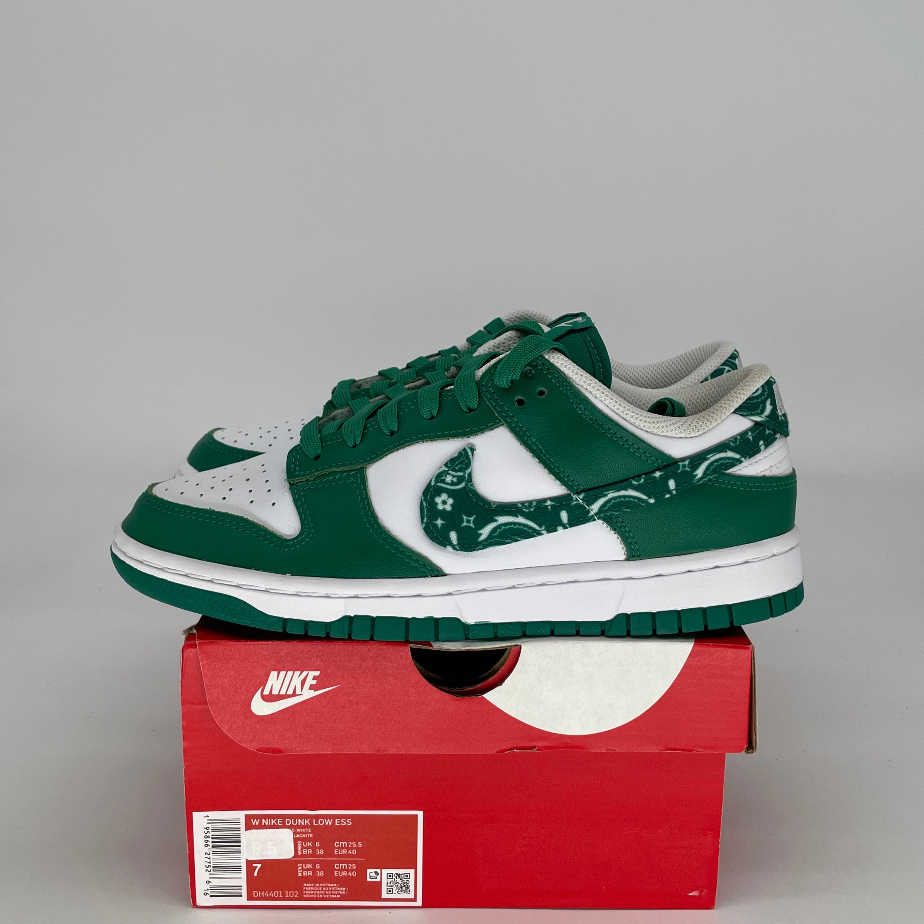 NIKE DUNK LOW PAISLEY PACK GREEN DH4401-102 SIZE 7/8.5W