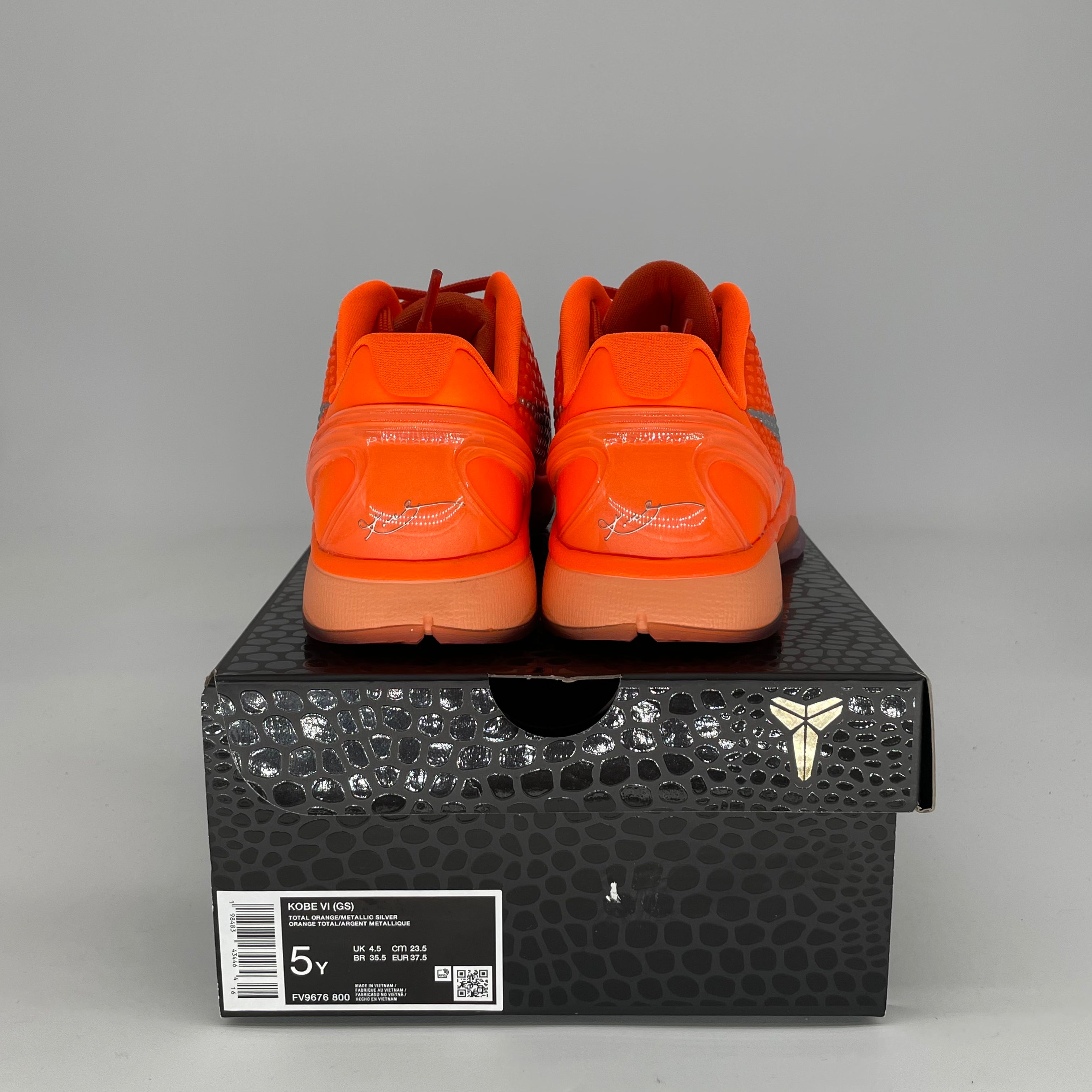 NIKE KOBE 6 TOTAL ORANGE FV9676-800 SIZE 5/6.5W