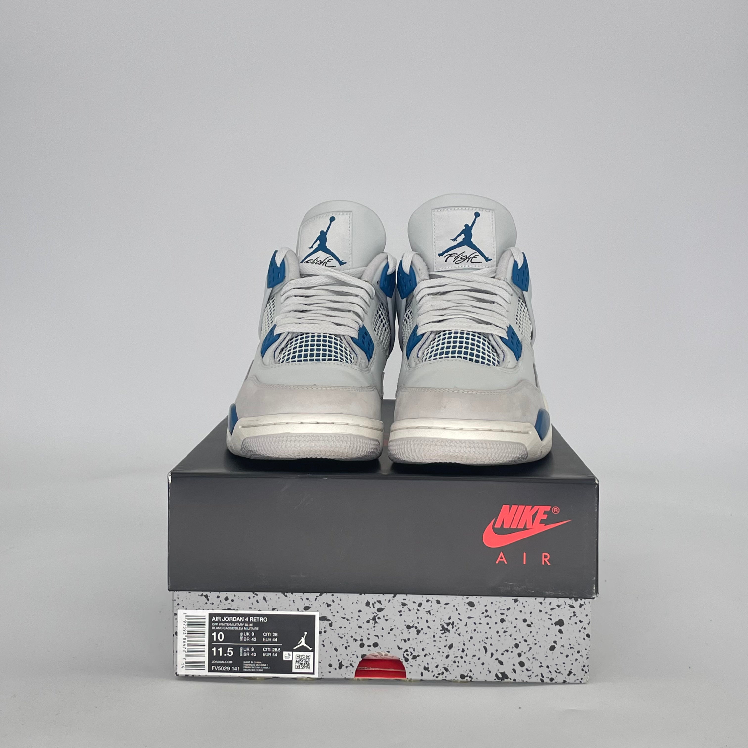 AIR JORDAN 4 MILITARY BLUE FV5029-141 SIZE 10.5/12W
