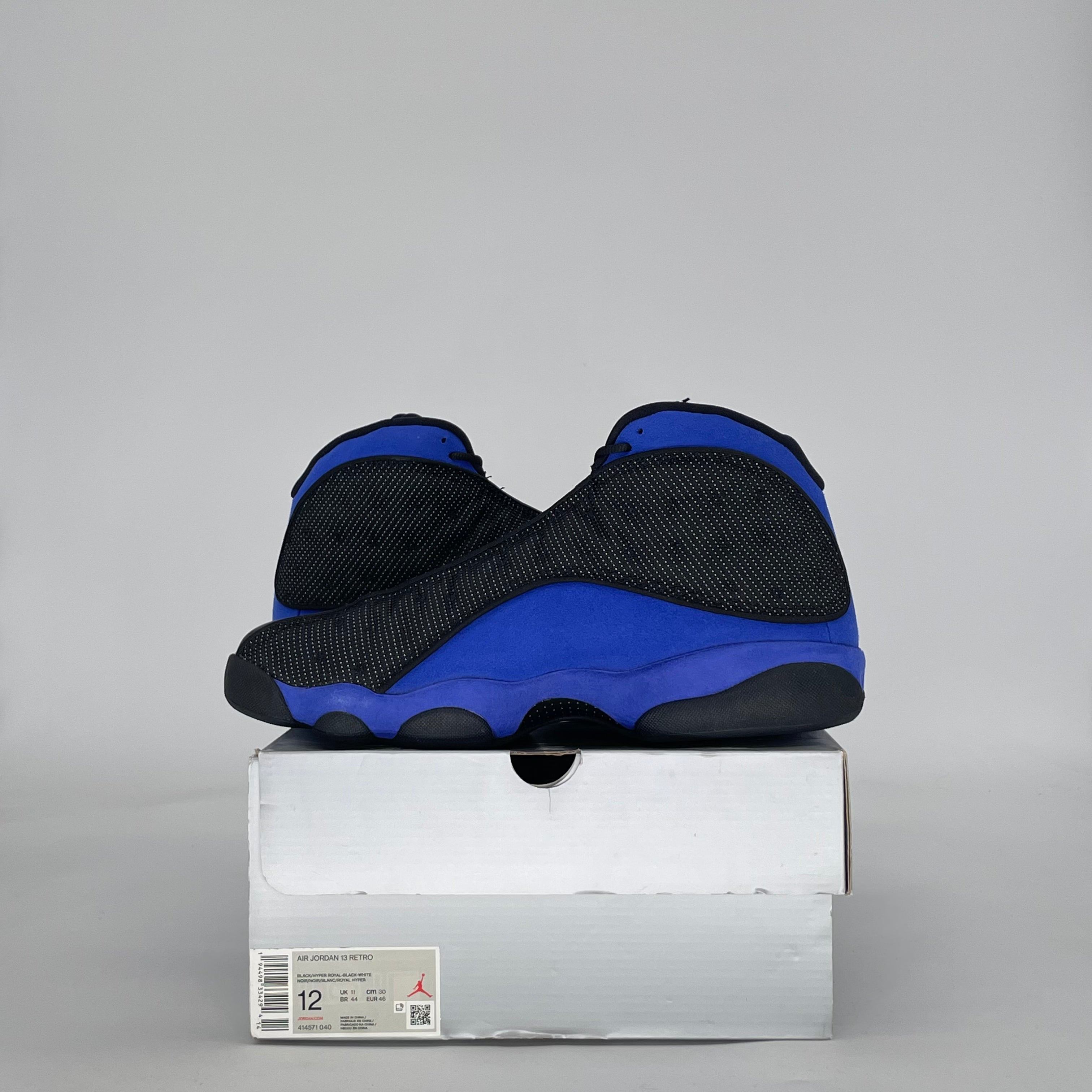 AIR JORDAN 13 BLACK HYPER ROYAL 414571-040 SIZE 12/13.5W