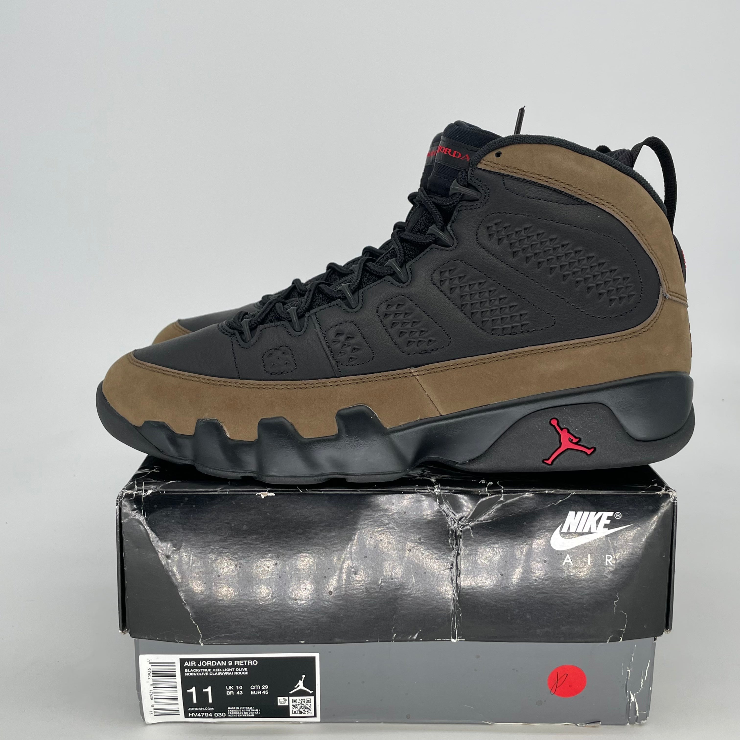 AIR JORDAN 9 OLIVE HV4794-030 SIZE 11/12.5W