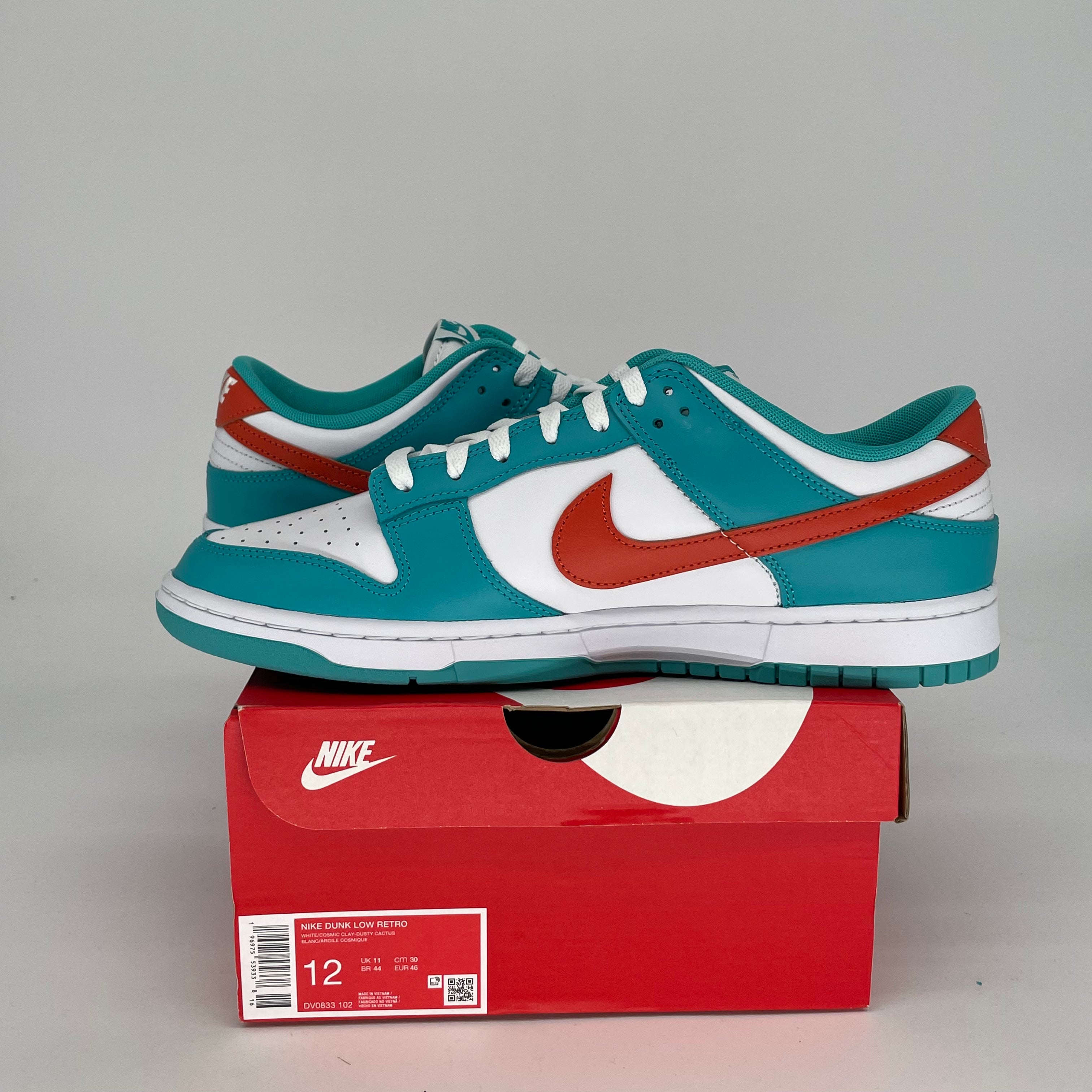 NIKE DUNK LOW MIAMI DOLPHINS SIZE 12 DV0833-102