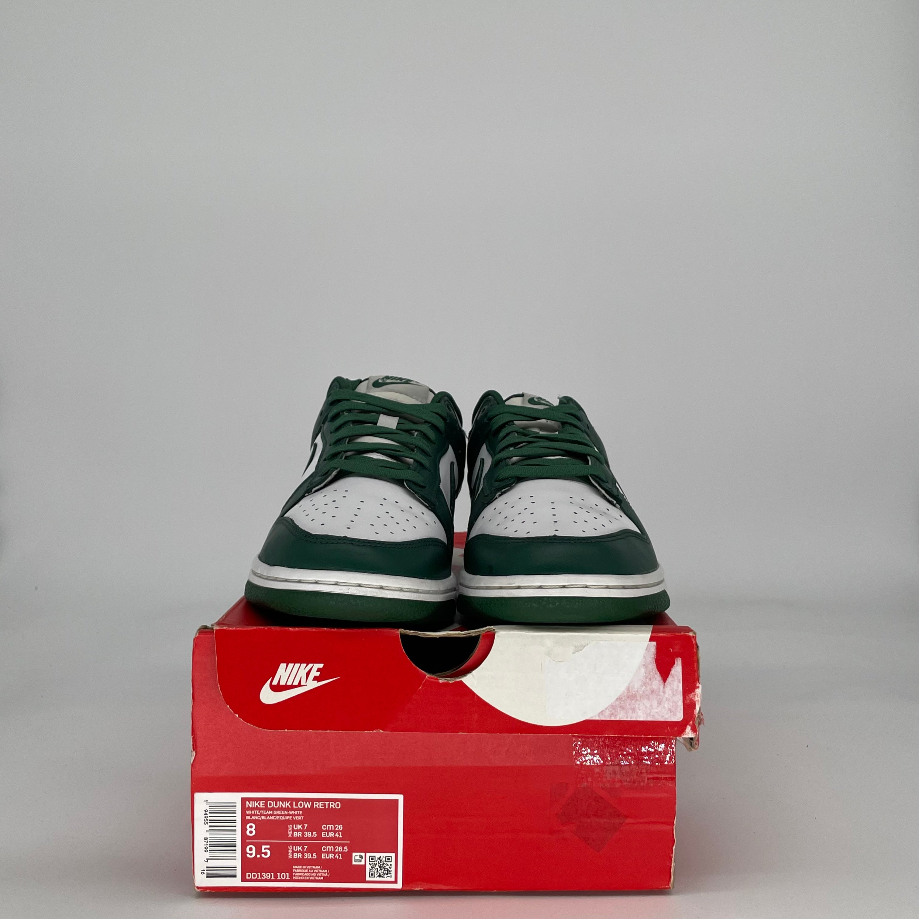NIKE DUNK LOW MICHIGAN STATE DD1381-101 SIZE 8/9.5W