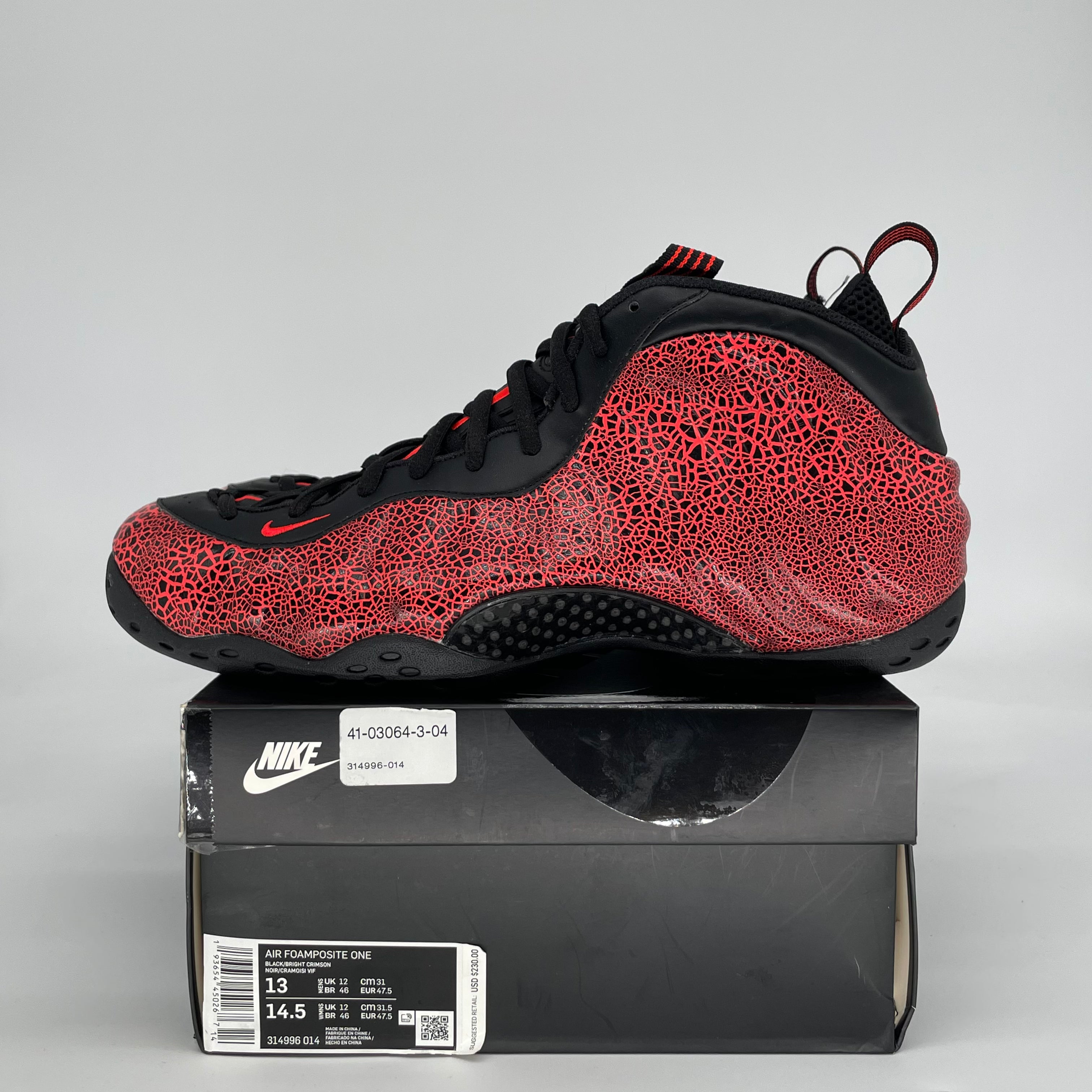 NIKE AIR FOAMPOSITE ONE CRACKED LAVA 314996-014 SIZE 13/14.5W