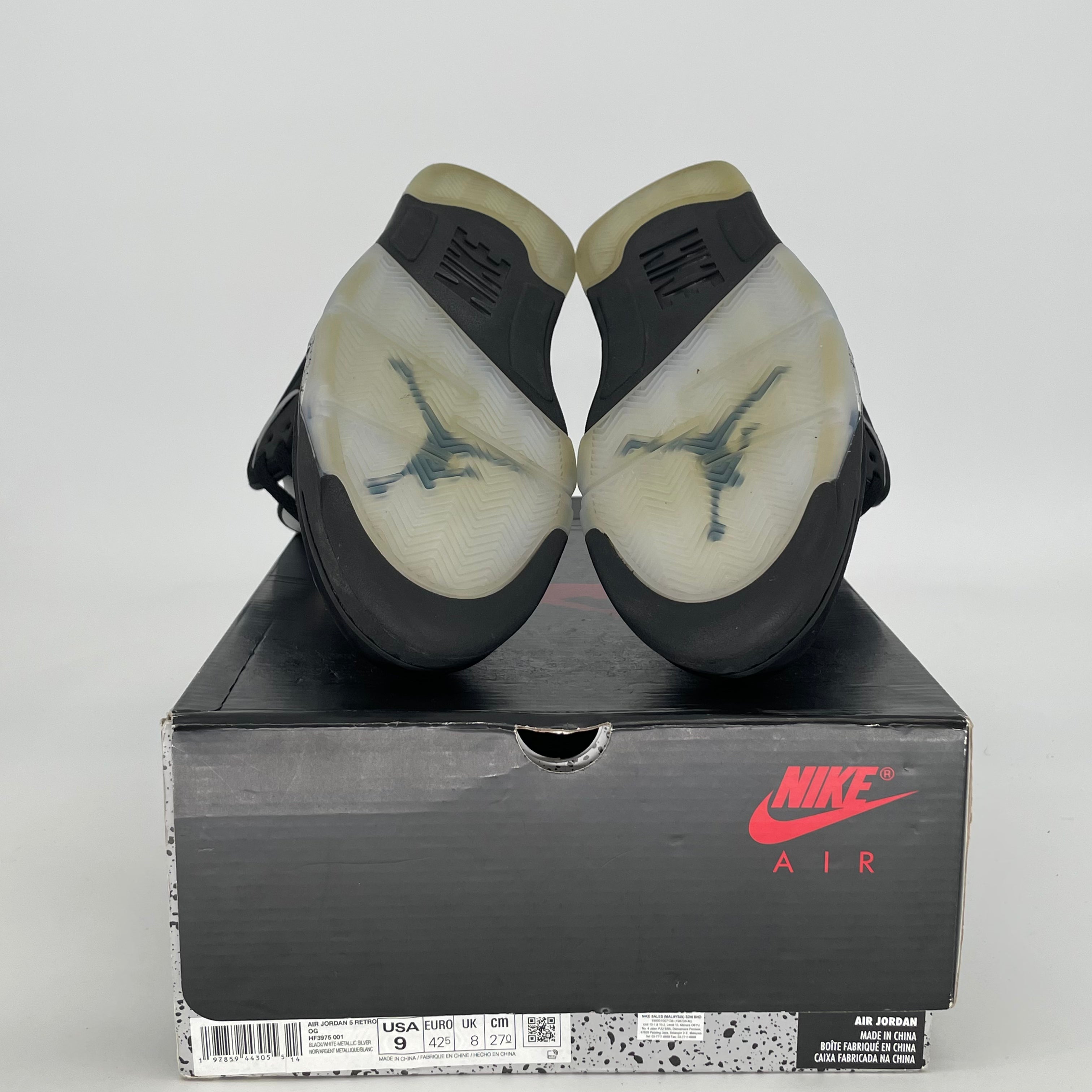 AIR JORDAN 5 BLACK METALLIC REIMAGINED HF3975-001 SIZE 9/10.5W