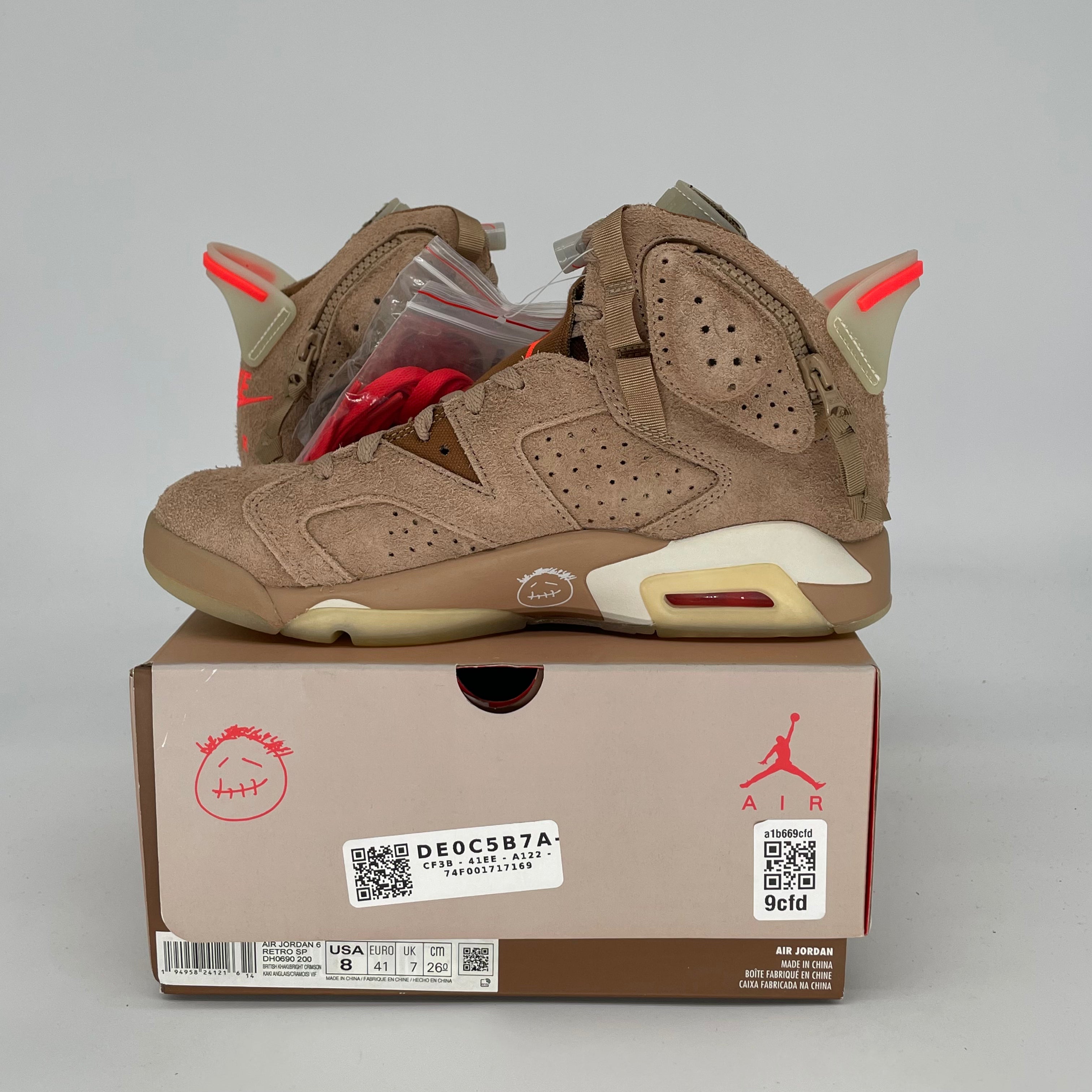 AIR JORDAN 6 TRAVIS SCOTT BRITISH KHAKI SIZE 8/9.5W DH0690-200
