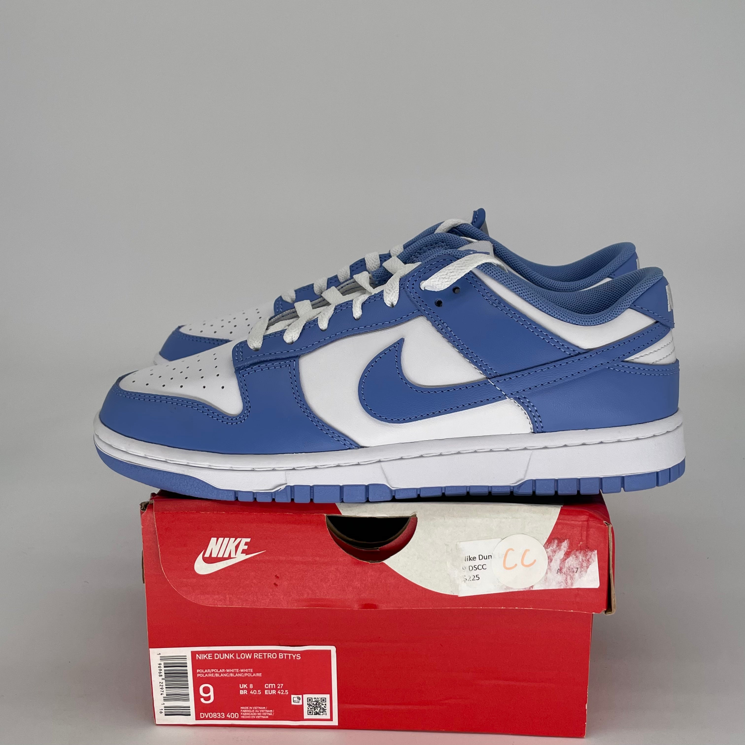 NIKE DUNK LOW POLAR BLUE DV0833-400 SIZE 9/10.5W