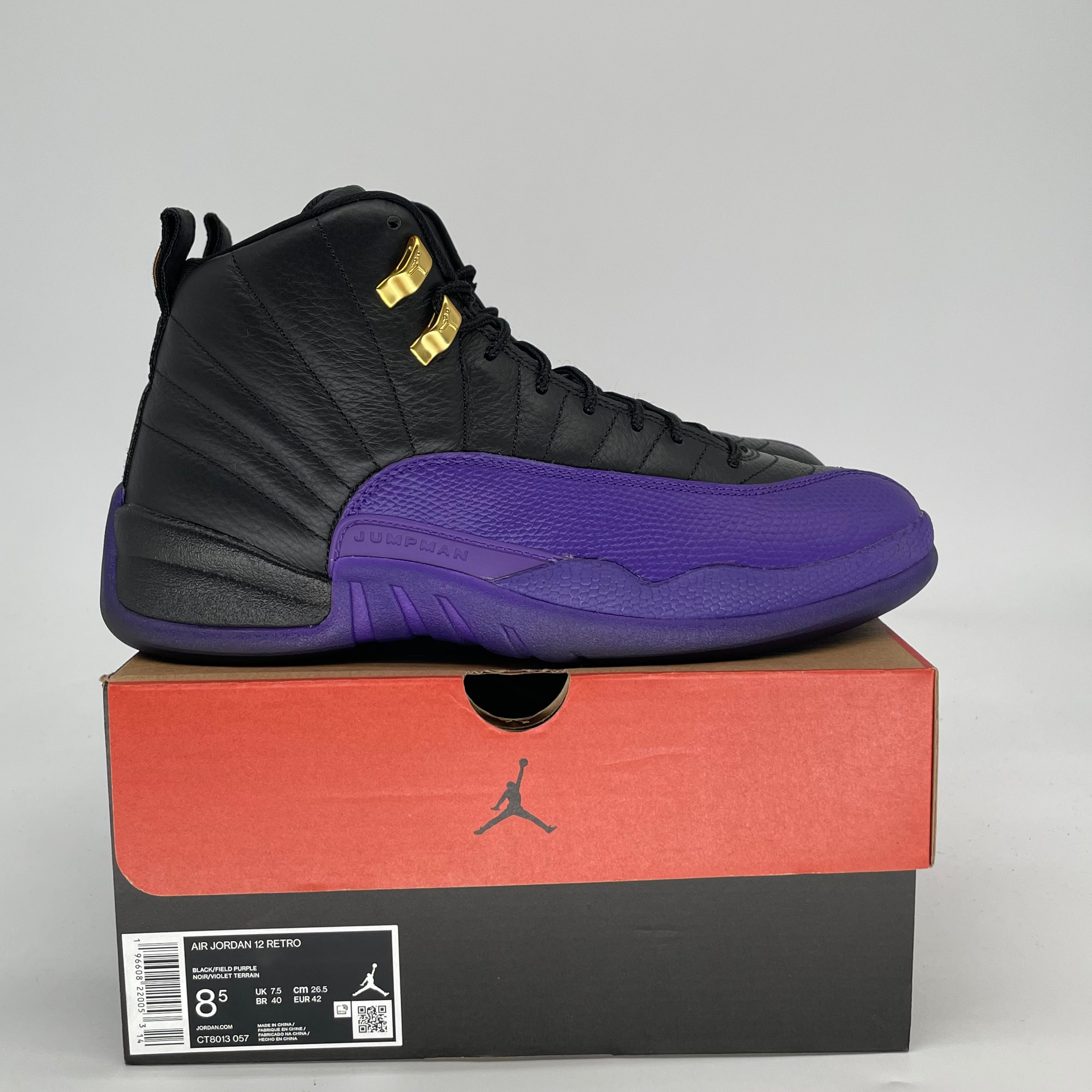AIR JORDAN 12 FIELD PURPLE CT8013-057 SIZE 8.5/10W