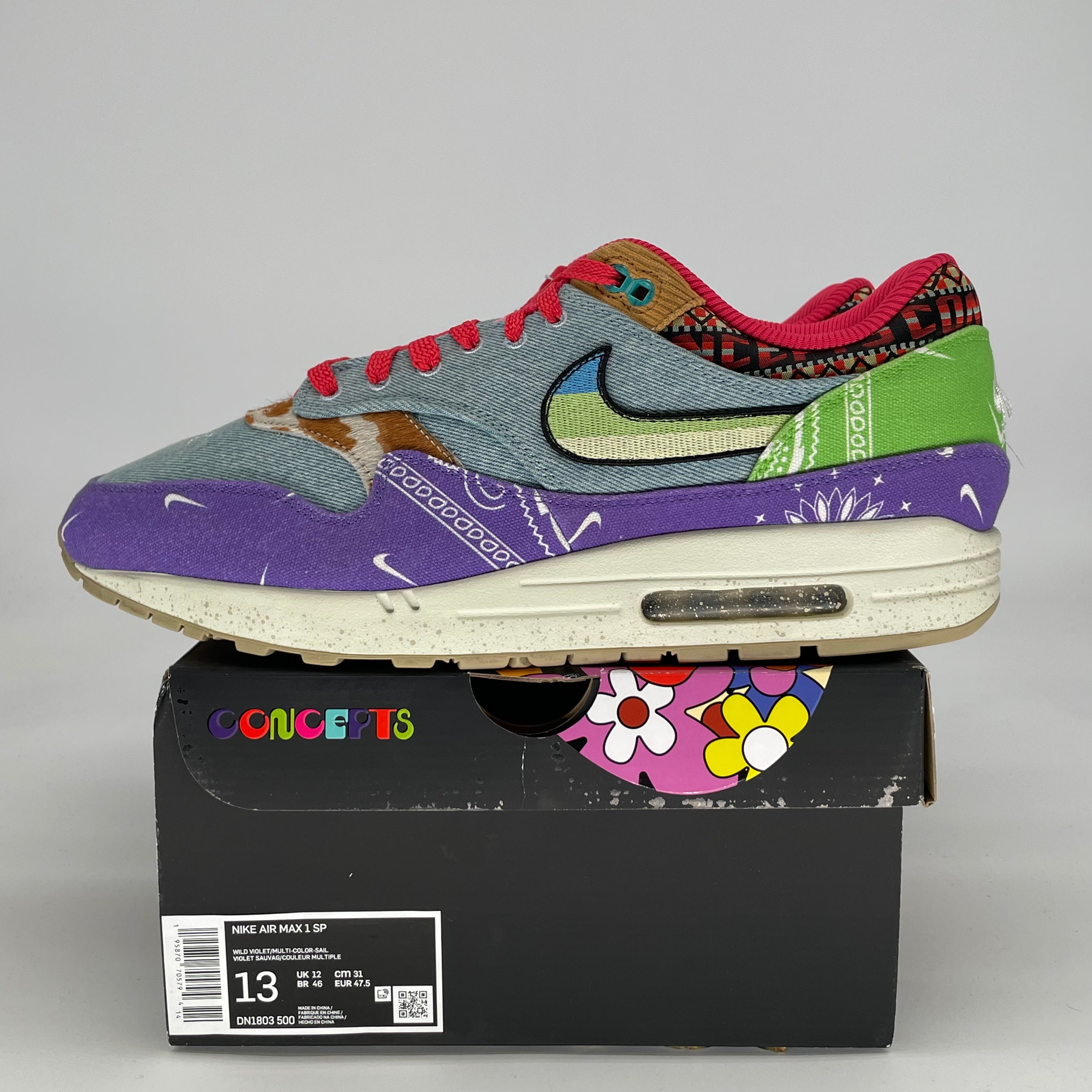 NIKE AIR MAX 1 CONCEPTS FAR OUT (SPECIAL BOX) DH1803-500 SIZE 13/14.5W
