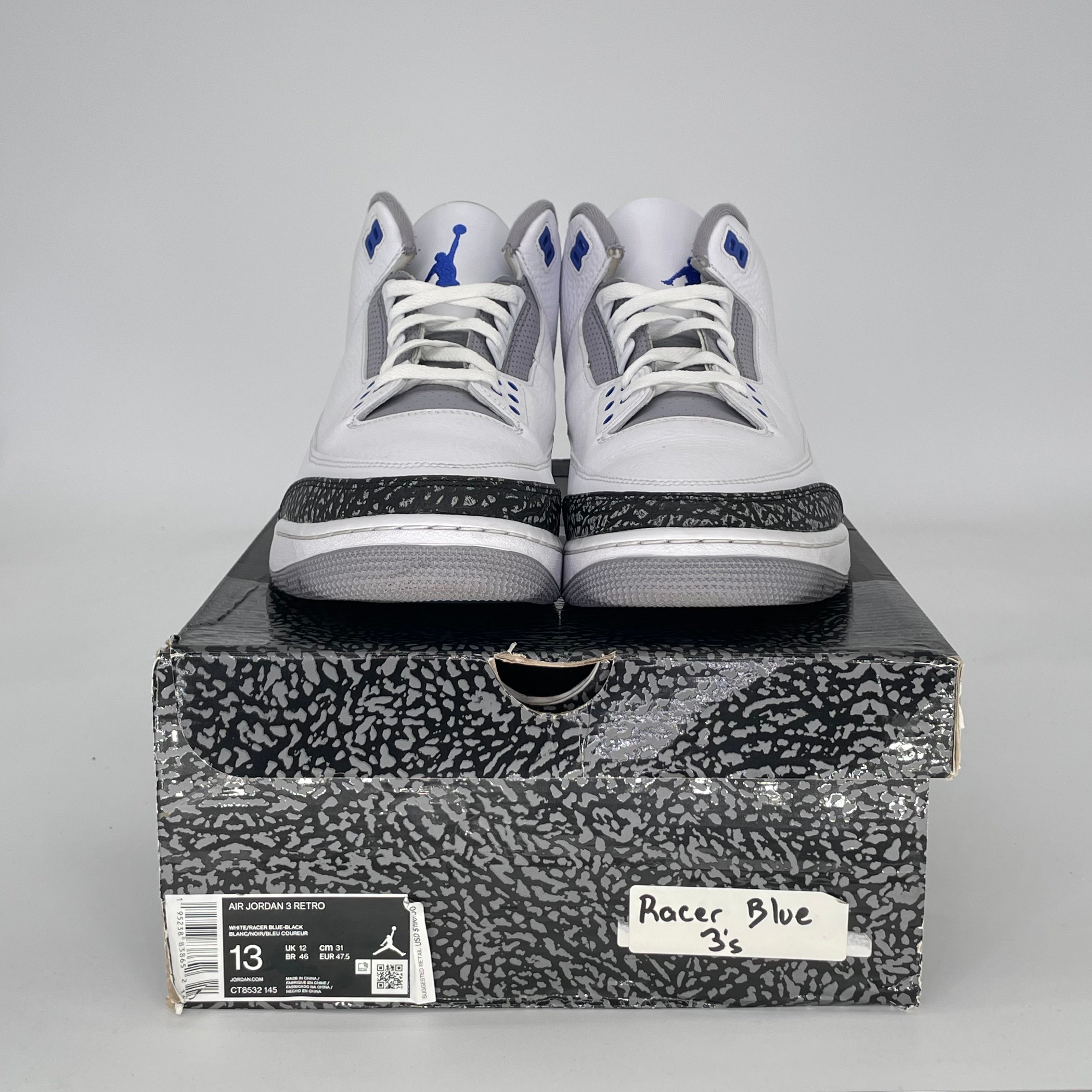 AIR JORDAN 3 RACER BLUE CT8532-145 SIZE 13/14.5W